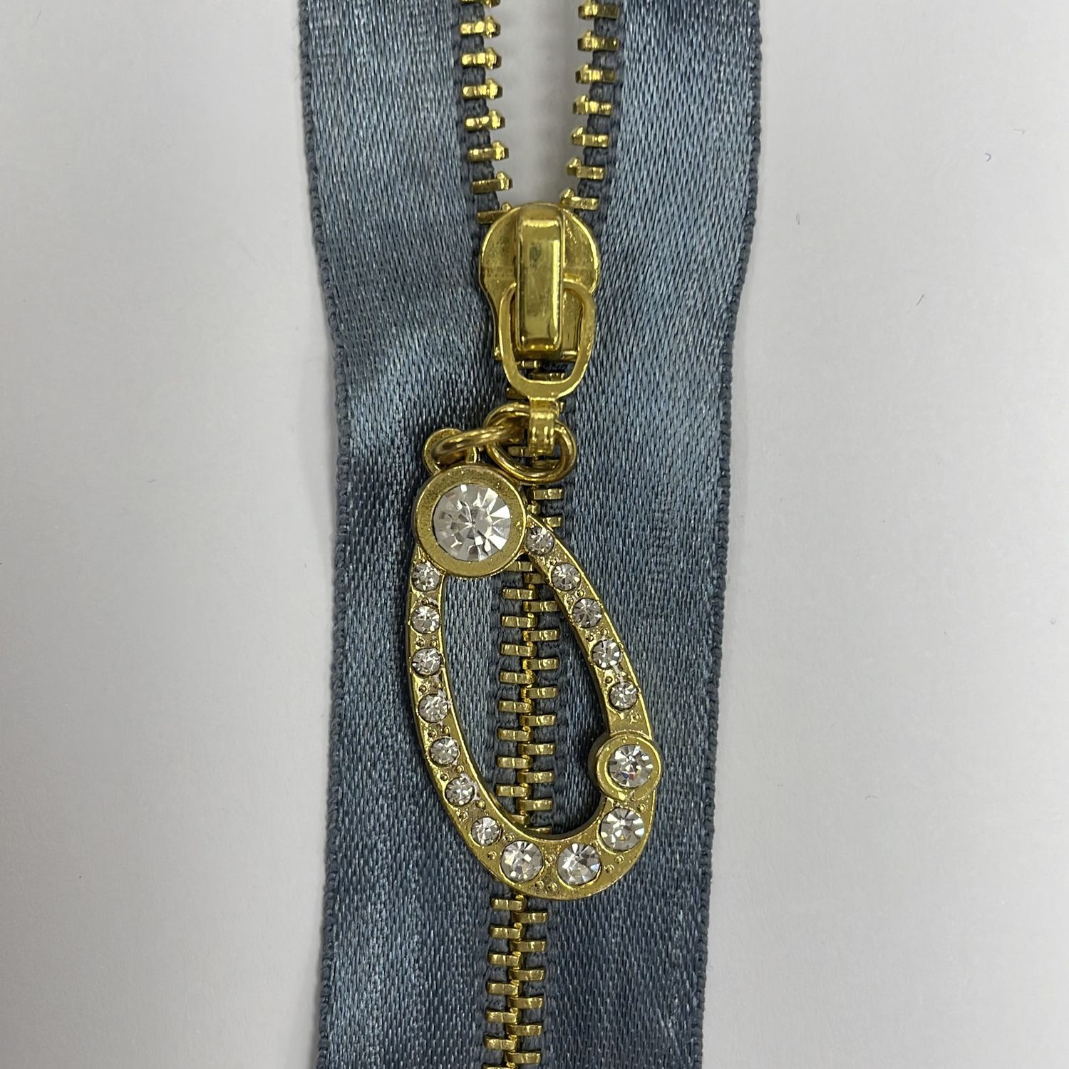 [ 15506 ] Zip Satin Closed/20cm/5g/Steel Gold per Each