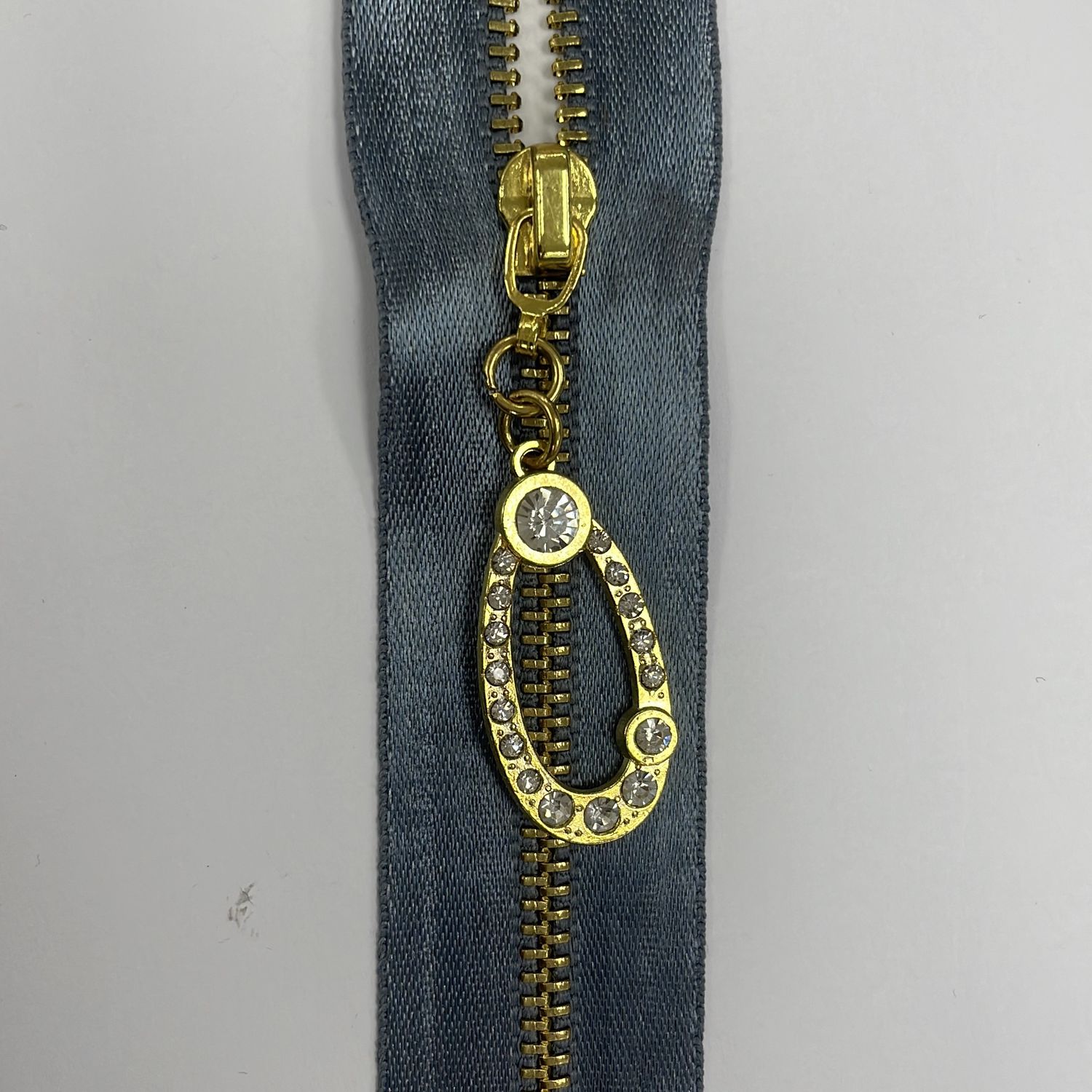 [ 15513 ] Zip Satin Open Ended/30cm/5g/Steel Gold per Each