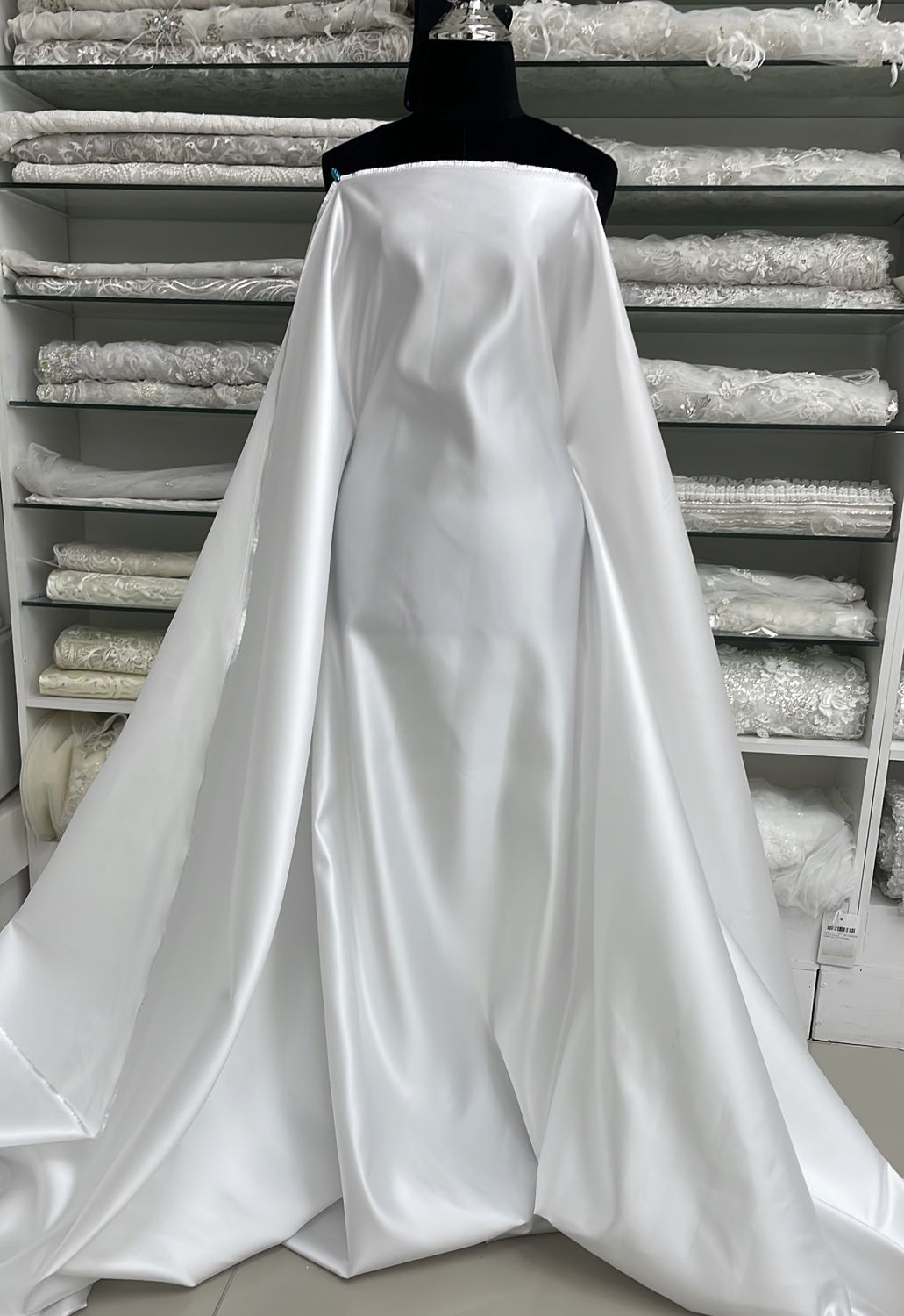 Wedding Dress Fabric Duchess Satin De Lux-ROR3228-150-#14-White-per m-150-14-White