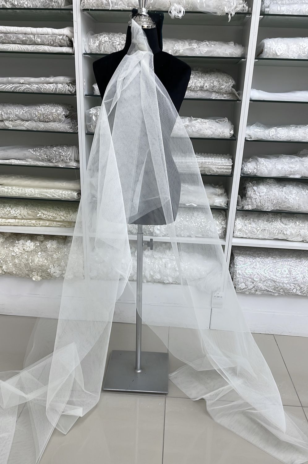 Dress Net Hexagonal (old FF9) Wedding Dress Fabric-per m-150-0-Ivory