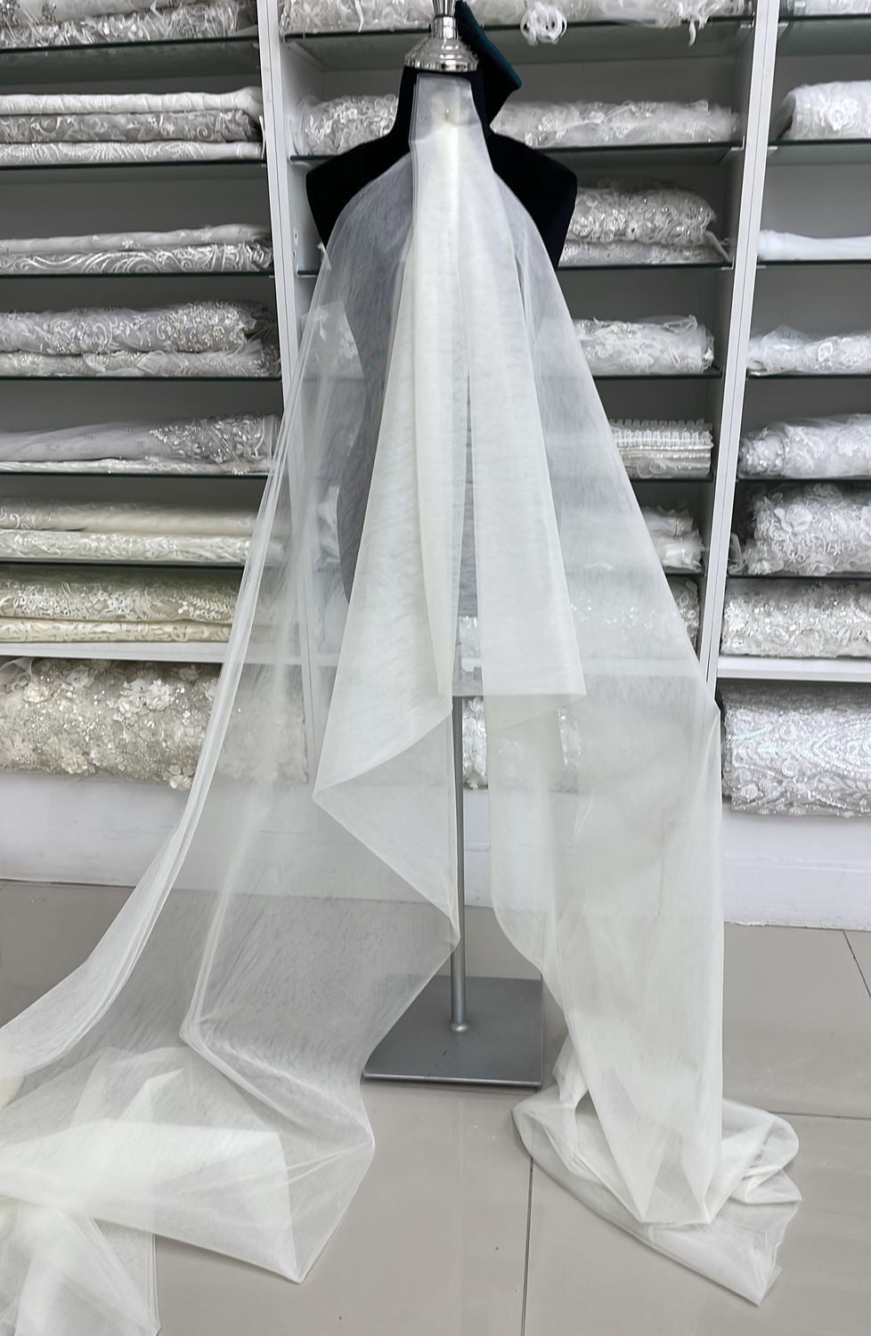 SPARKLE Veiling Wedding Dress Fabric-per m-3000-0-Pale Ivory