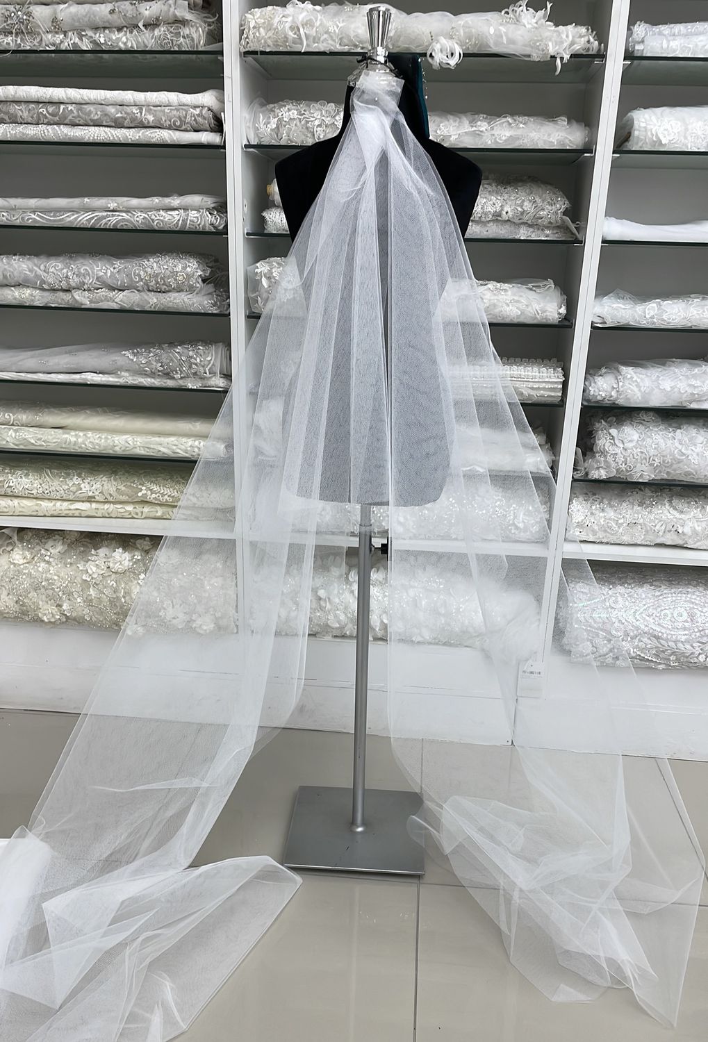Dress Net Hexagonal (old FF9) Wedding Dress Fabric-per m-150-0-White