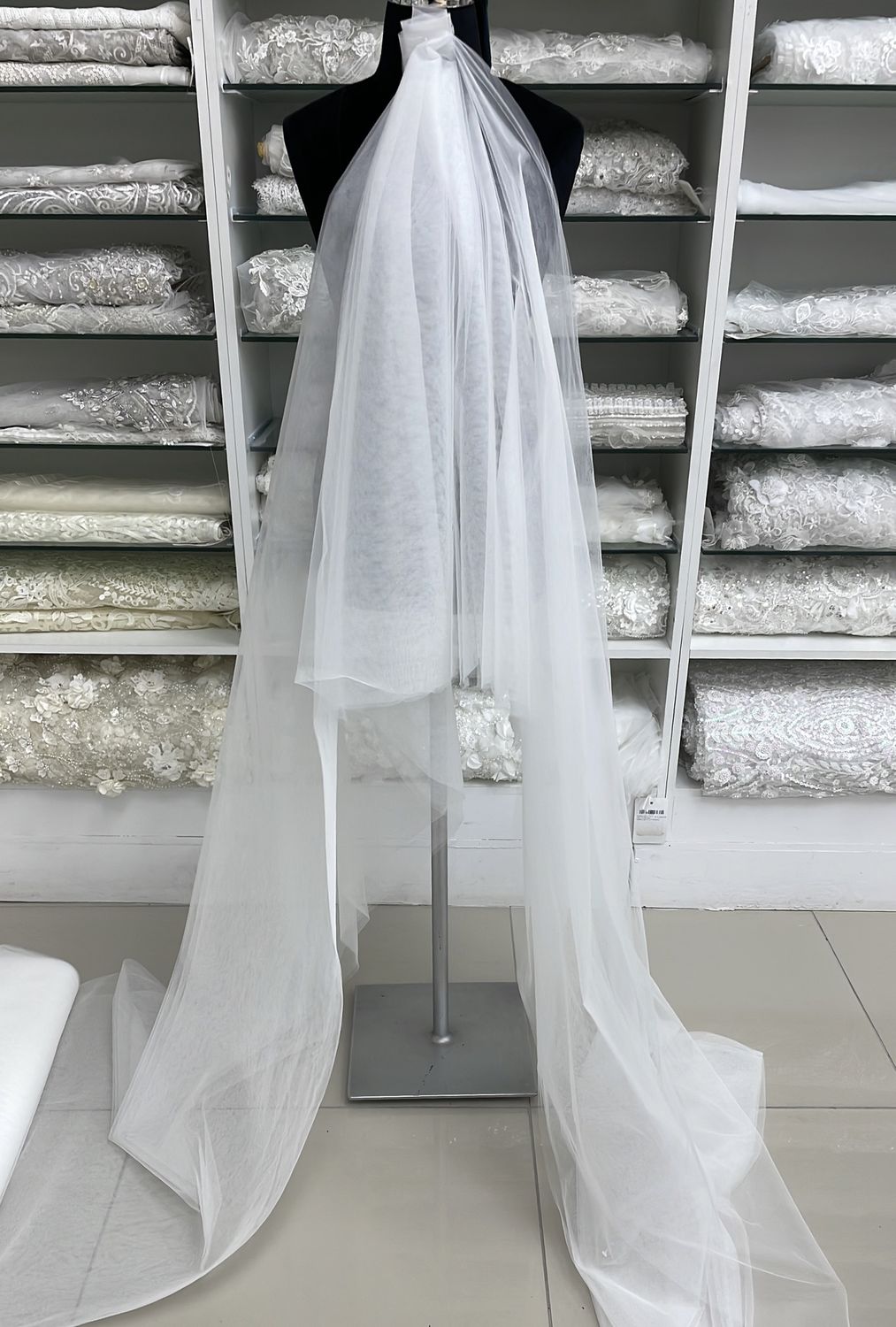 SPARKLE Veiling Wedding Dress Fabric-per m-3000-0-Silk White