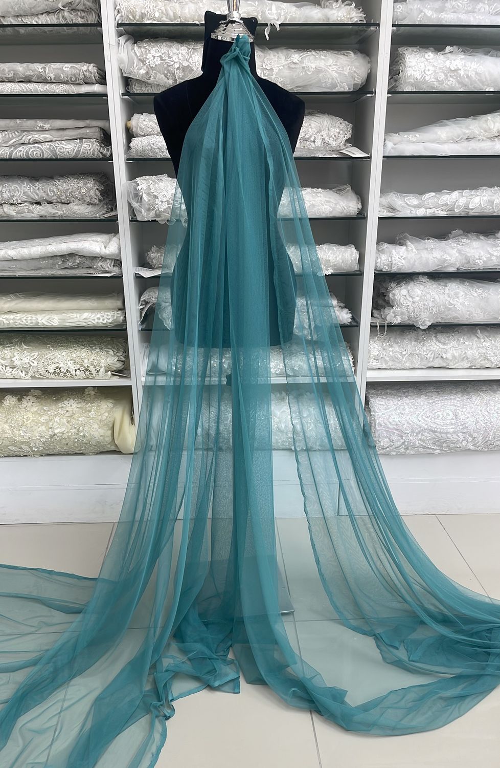 [ TD-G15C12219-40 ] TulleDress 150-LightJade per Meter