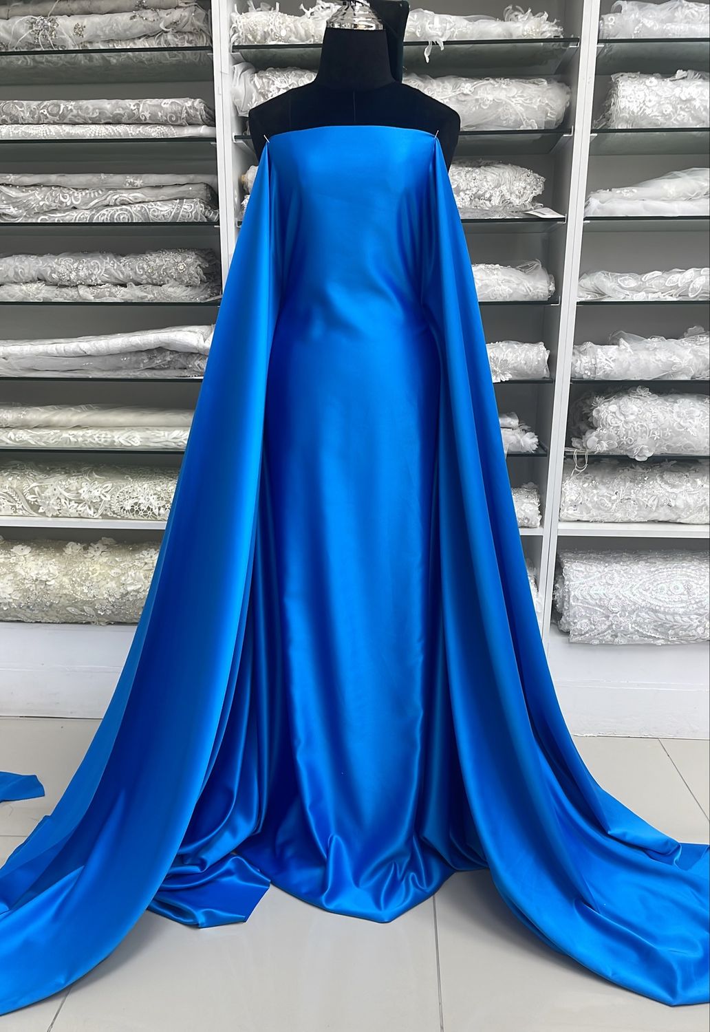 [ VMS-PO-20042-3 ] ValentinoMattSatin-150-BLUE per Meter