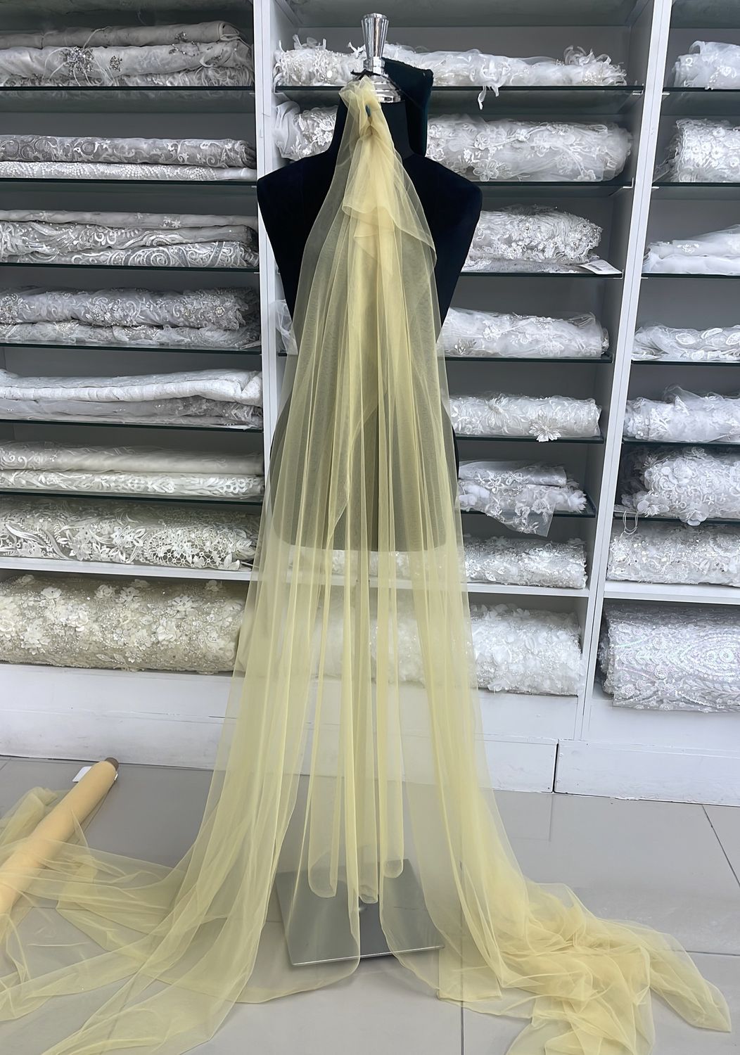 [ TI-PO-19169-02 ] Tulle Italian 150w Light Gold per Meter