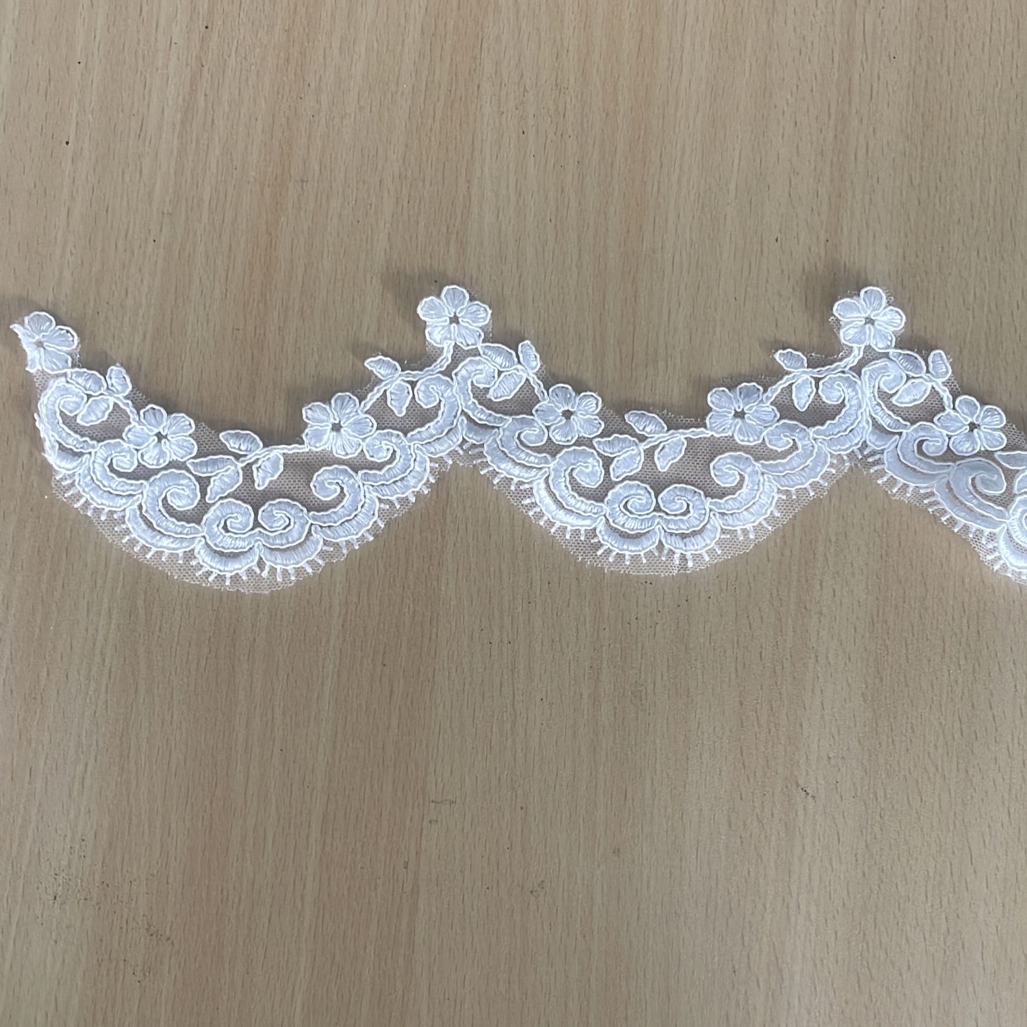 [ 21235 ] Lace Border Corded/9cm/5g/IVORY per Meter