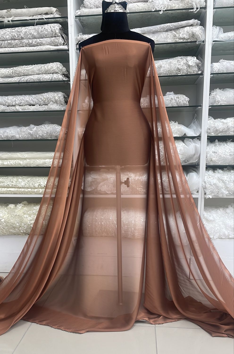 Chiffon [ CHD-BI-21610-22 ] Chiffon Dope DyedRust147 per Meter