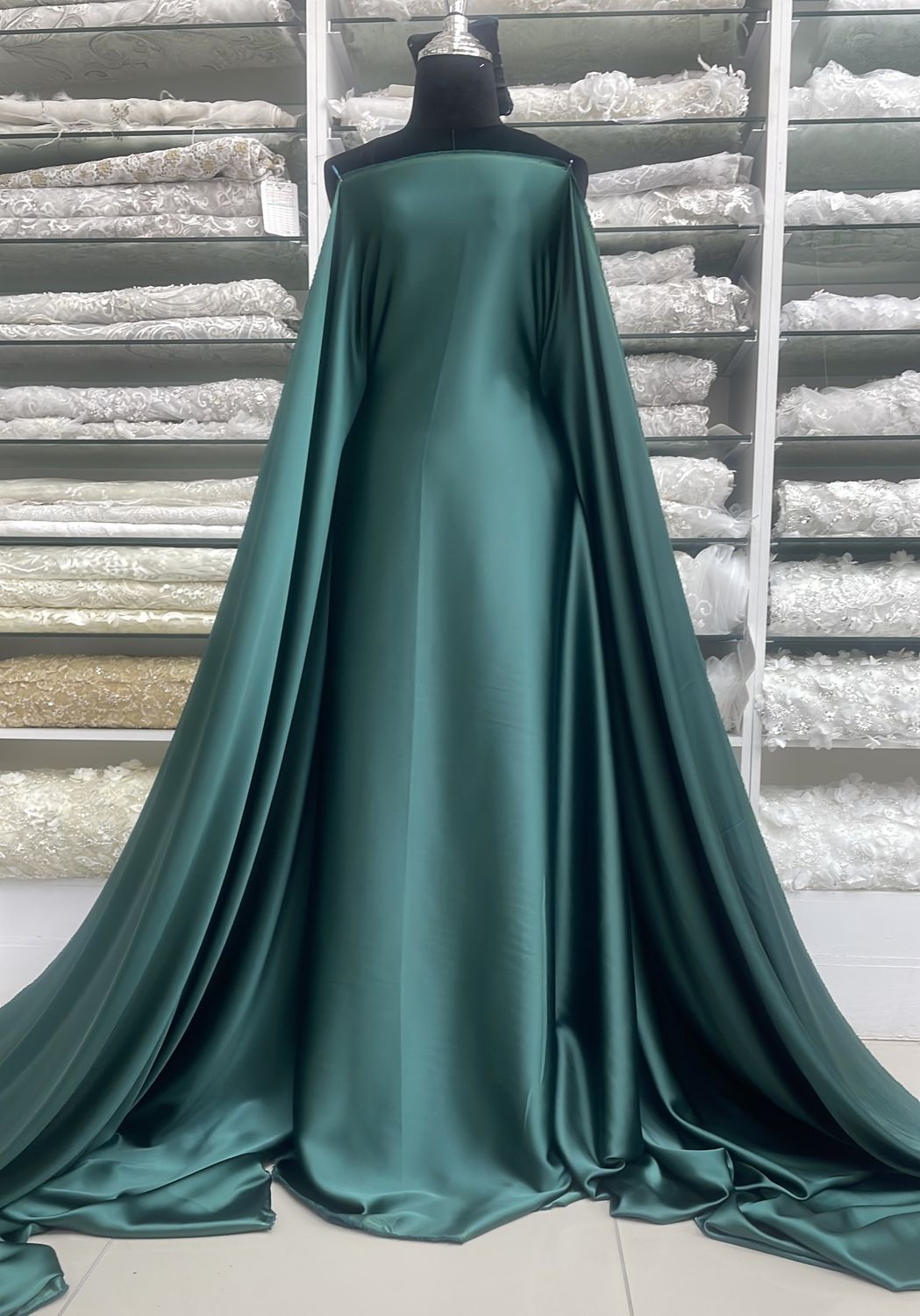 SPANISH SATIN-(per m)-150-03-BOTTLE GREEN