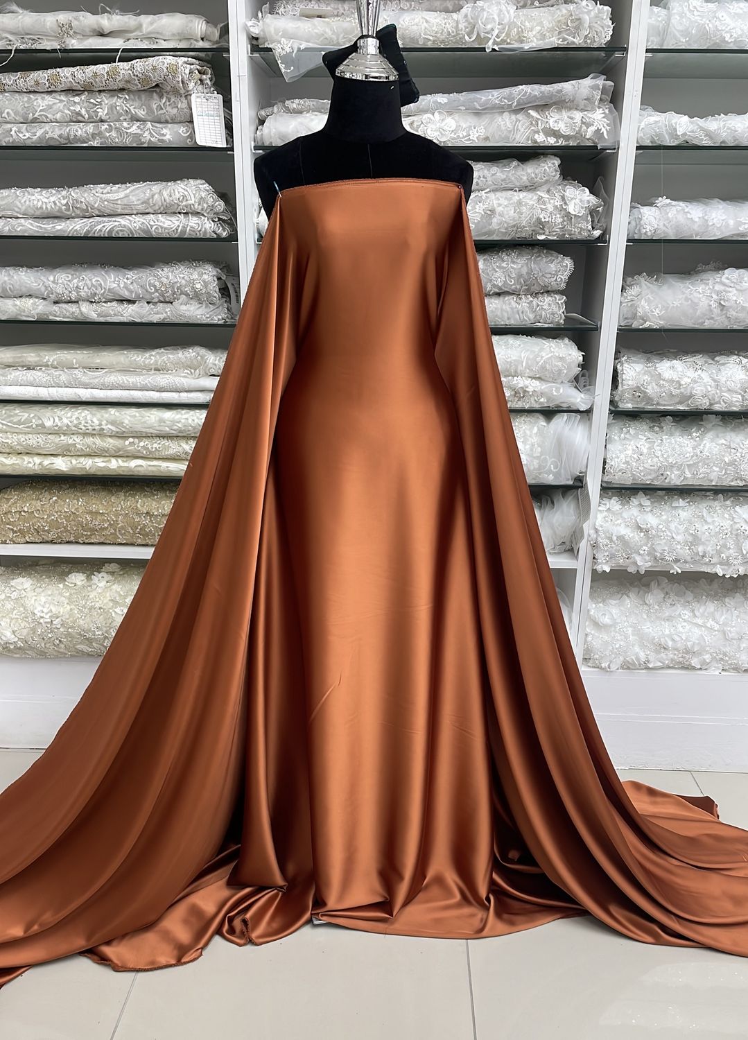 SPANISH SATIN-(per m)-150-06-LEATHER BROWN