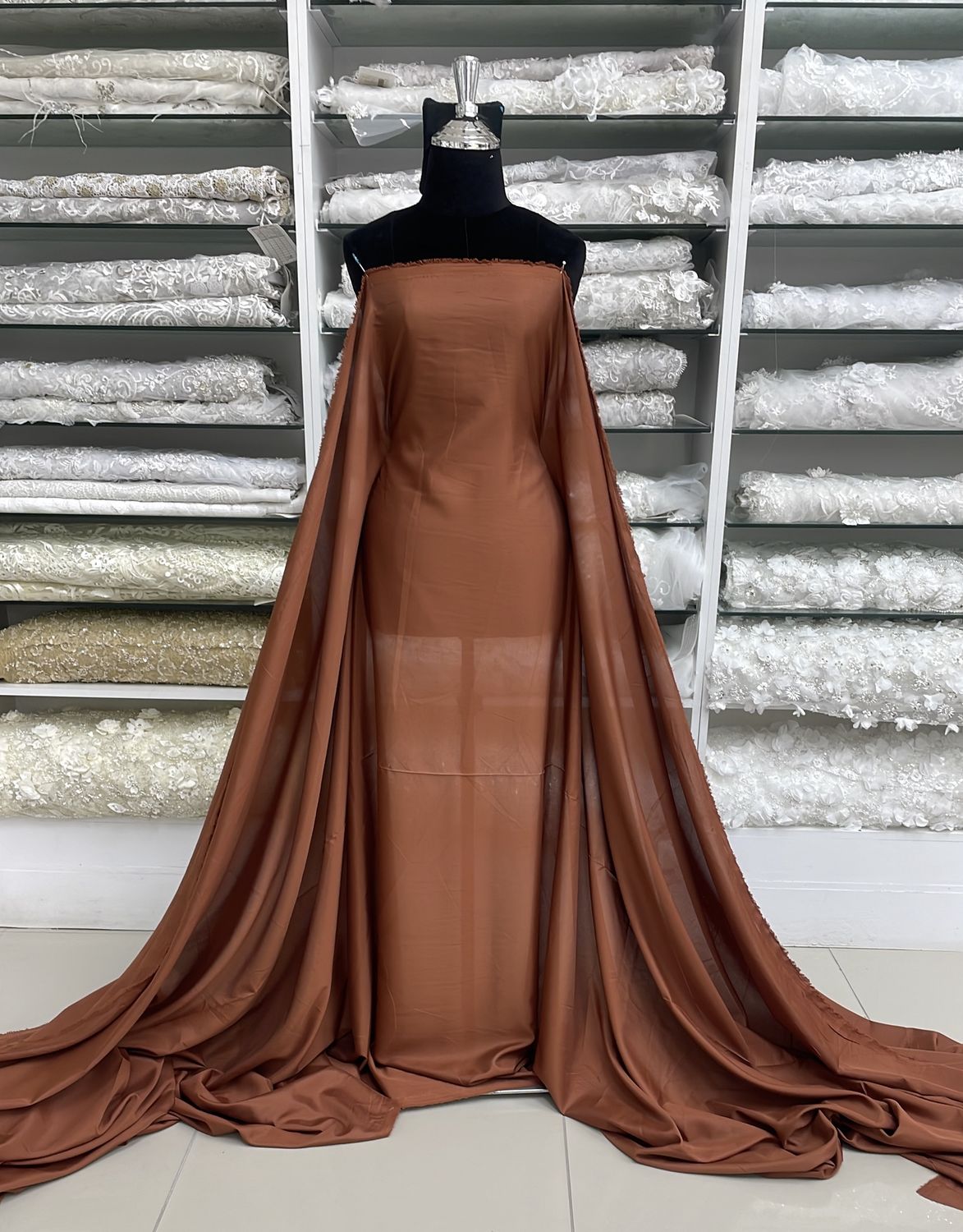 PONGEE LINING-(per m)-150-28-RUST BROWN