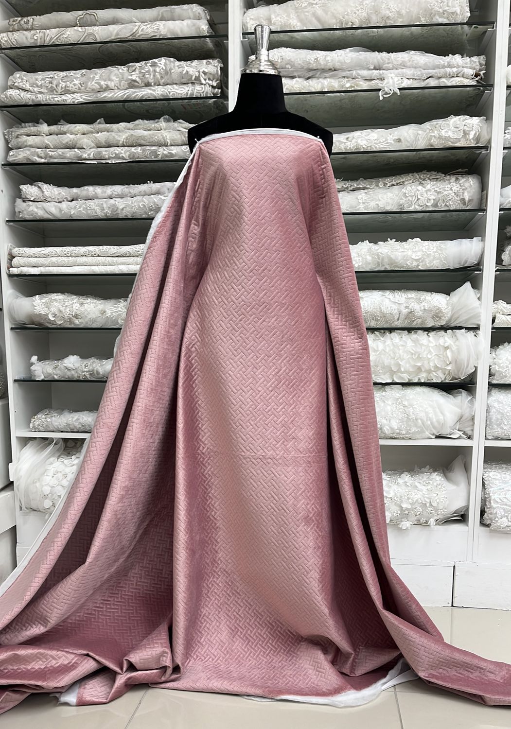 [ 19150 ] Suede Quilting Plain Dyed/150cm/5g/SALMON per Meter