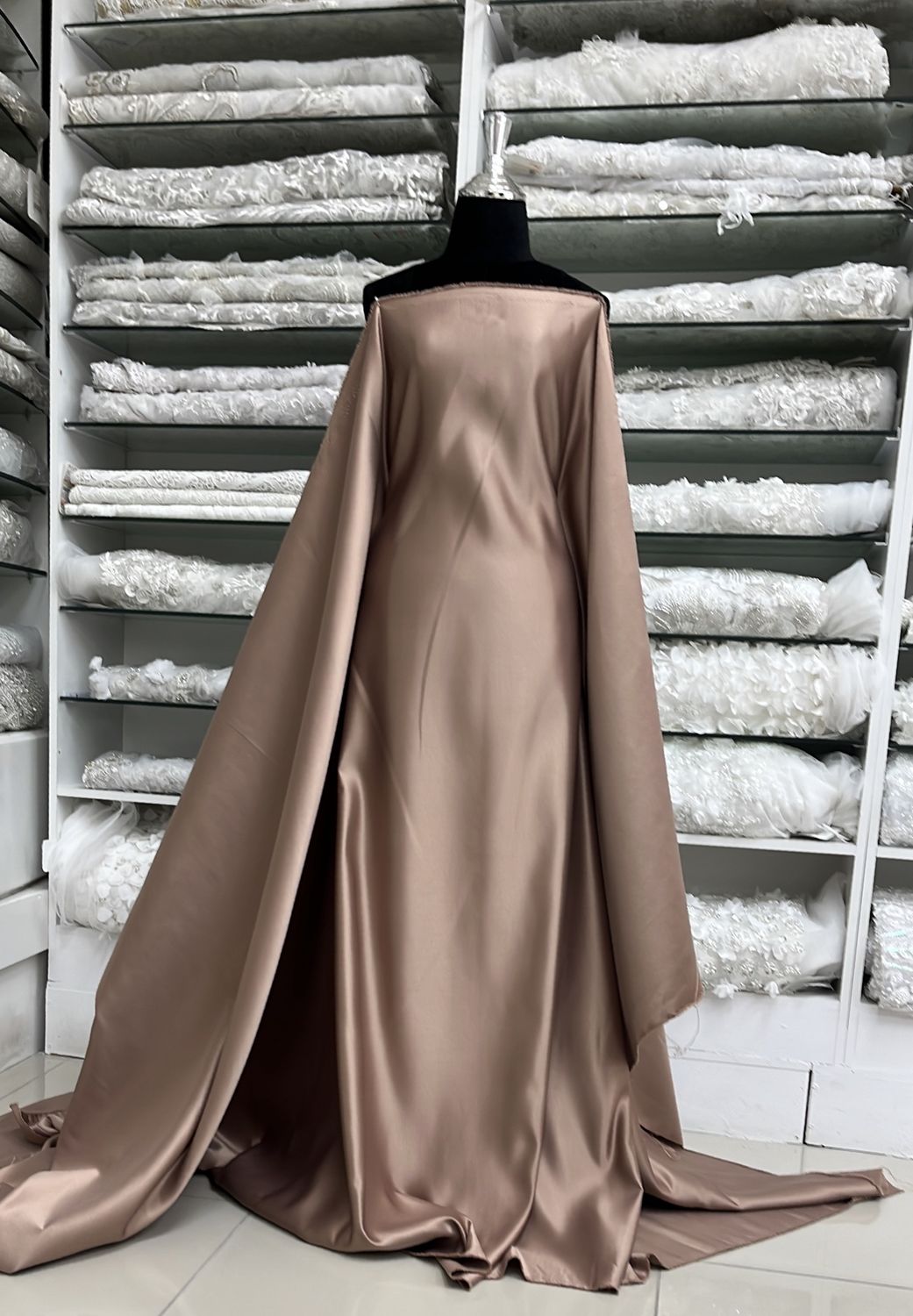 [ 23636 ] Duchess Satin No Str-150-Drk Salmon-65 per Meter