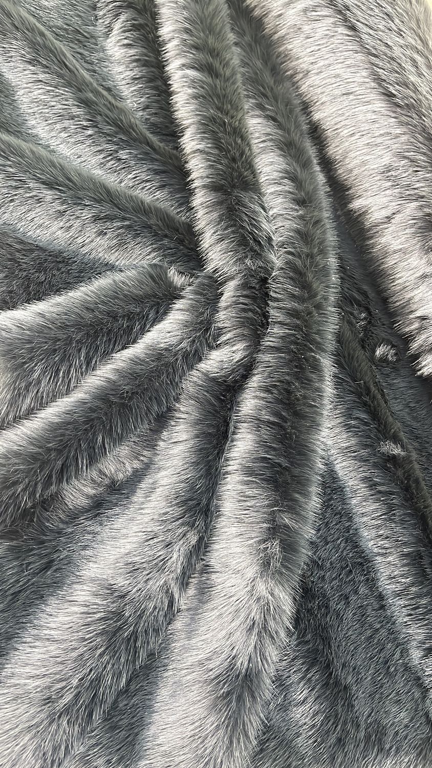 [ 24946 ] Faux Fur Long Hair-GZ-39613-150-Charcoal-12 per Meter