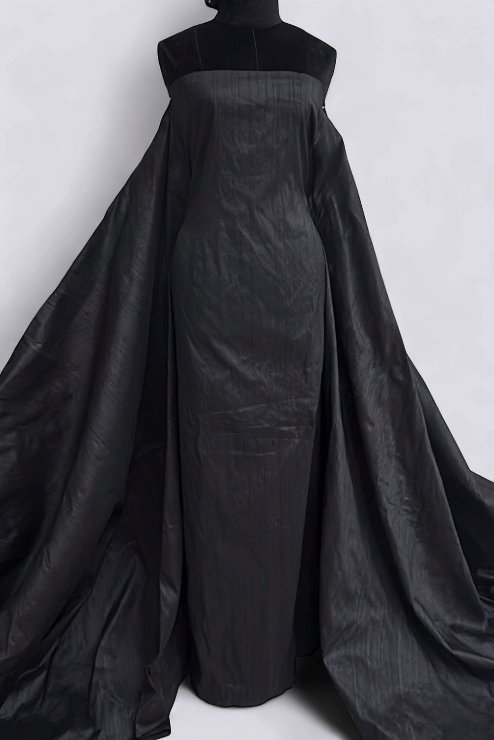 Silk Dupioni Indian-per m-135-99-Black