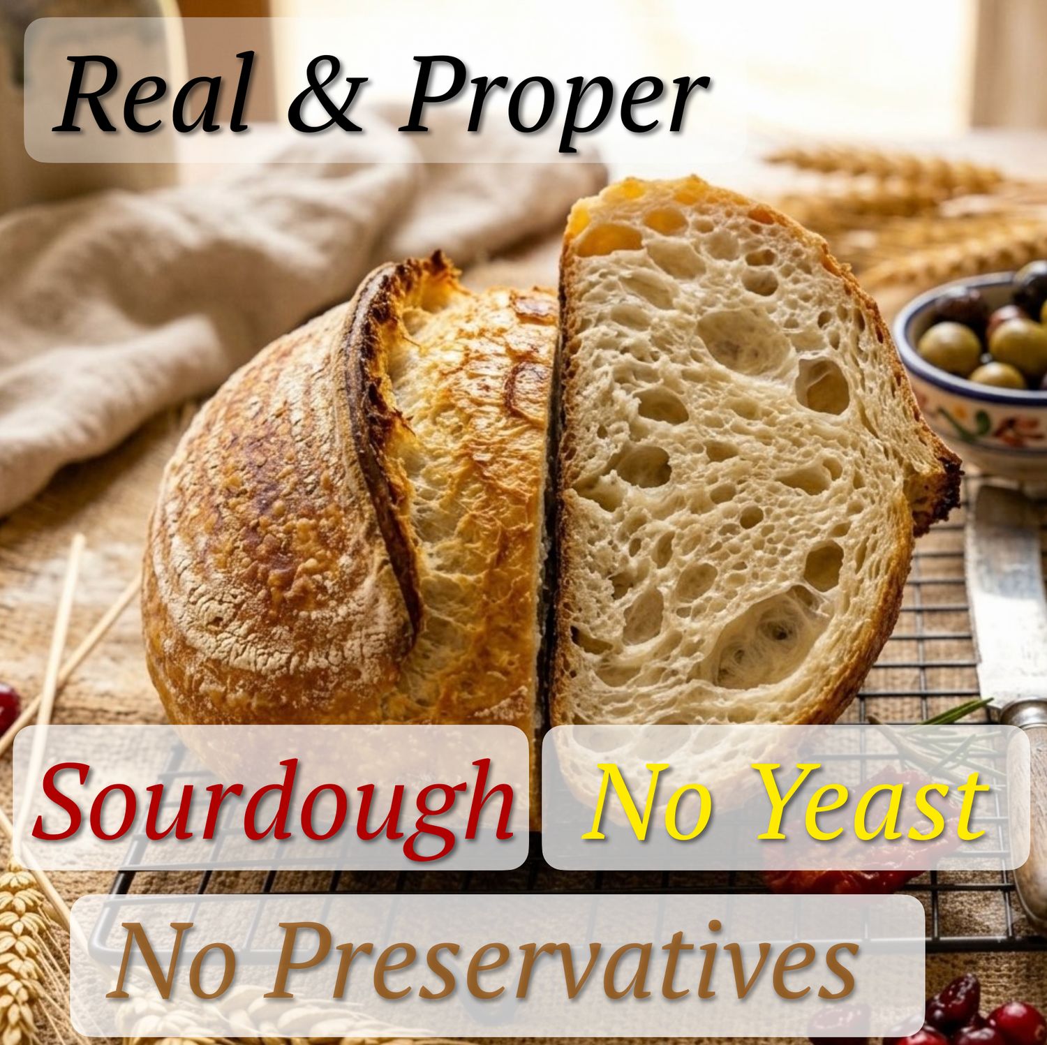 SOURDOUGH (Plain) Sliced &amp; Frozen. Rich in resistant starch for longer satiety and weight management. Our natural fermentation lowers glycemic impact, slows digestion for steady energy, and maximizes 