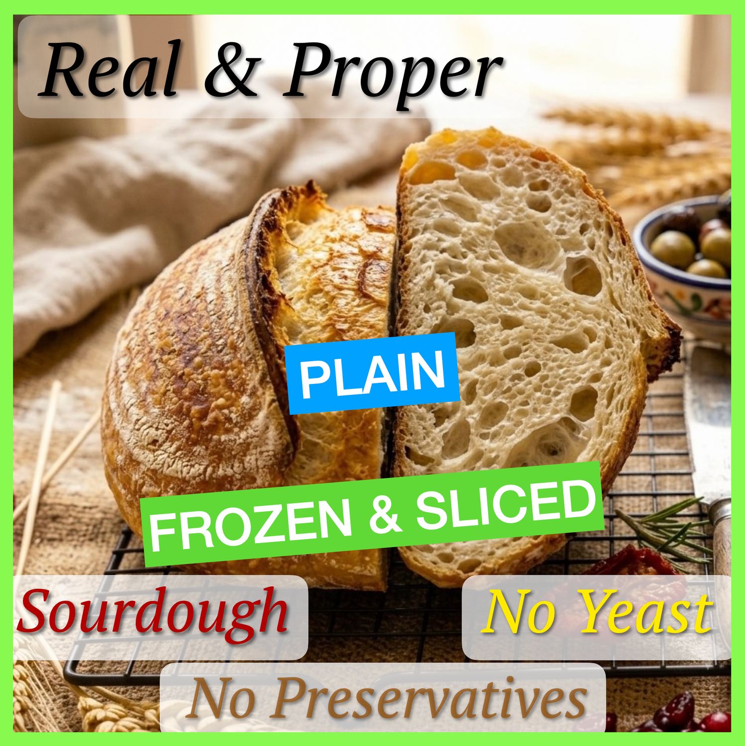 SOURDOUGH-FROZEN (Plain) Sliced. Rich in resistant starch for longer satiety and weight management. Our natural fermentation lowers glycemic impact, slows digestion for steady energy, and maximizes nu