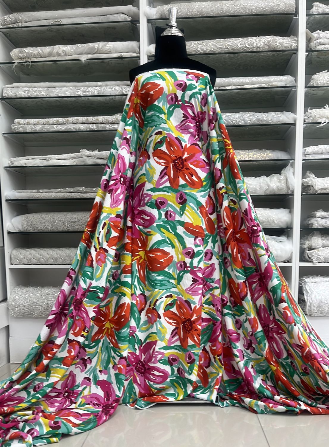 TENCEL PRINT-(per m)-150-01-PINK GREEN