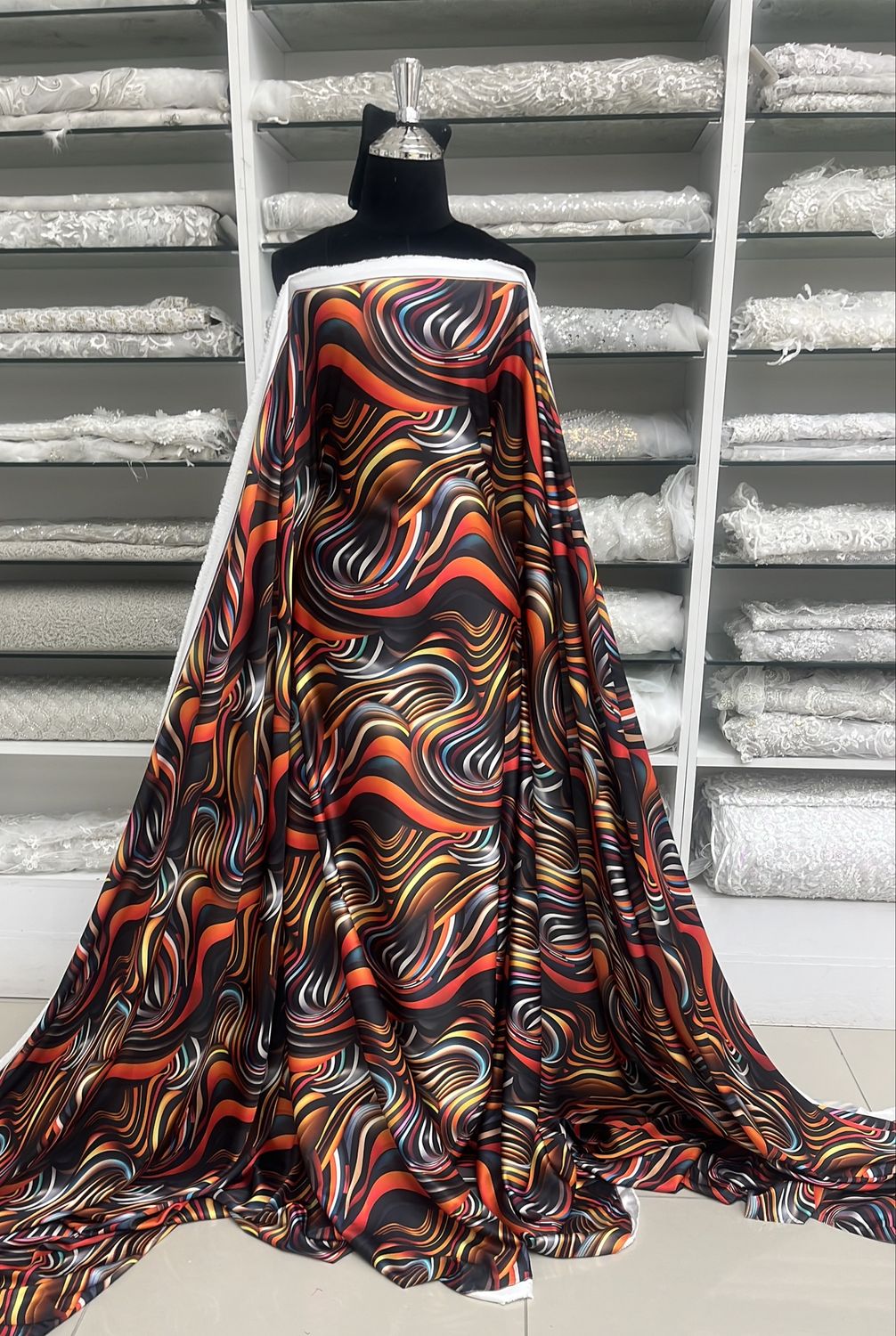 ARMANI SILK INKJET-(per m)-150-02-BLACK ORANGE