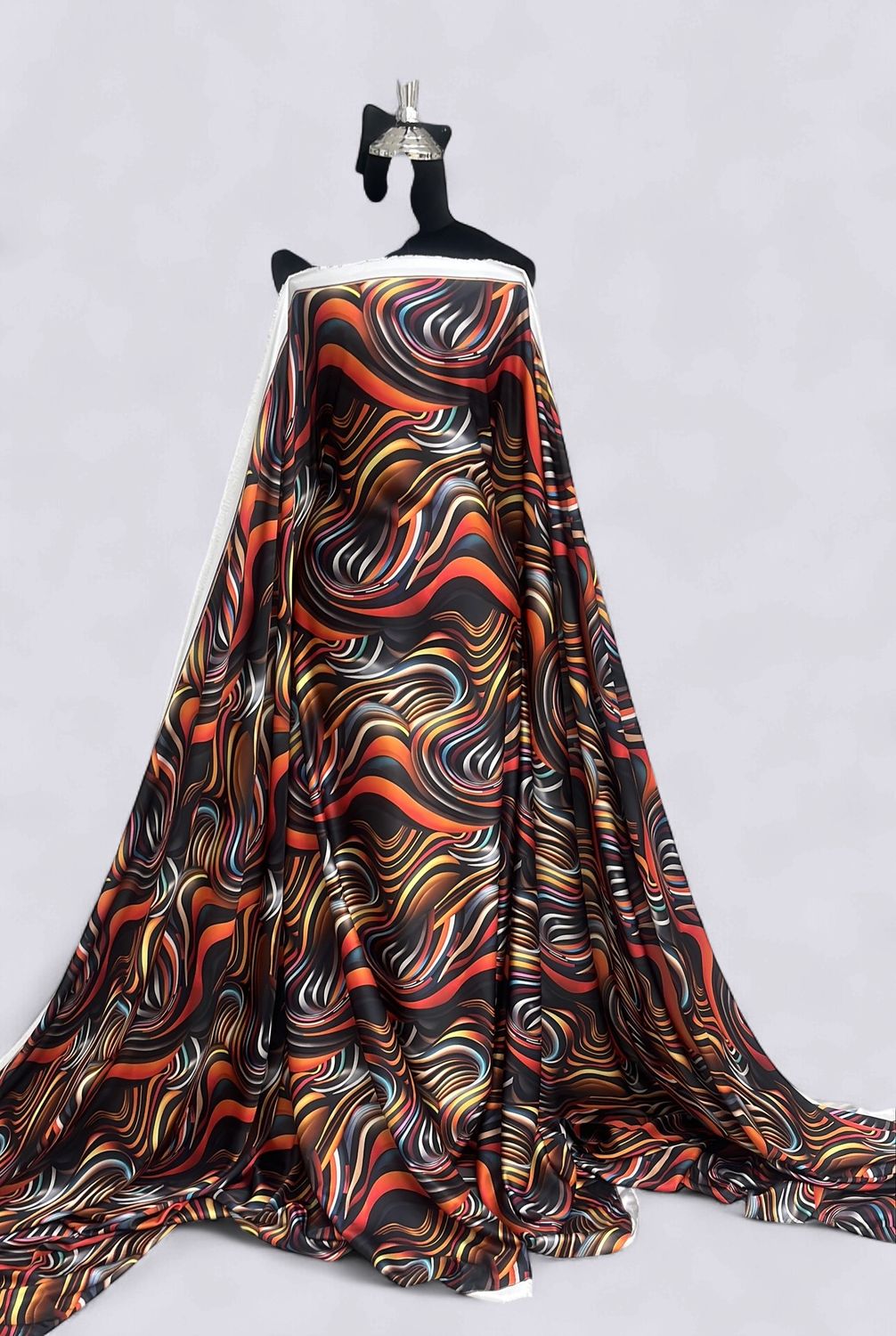 ARMANI SILK INKJET-(per m)-150-02-BLACK ORANGE