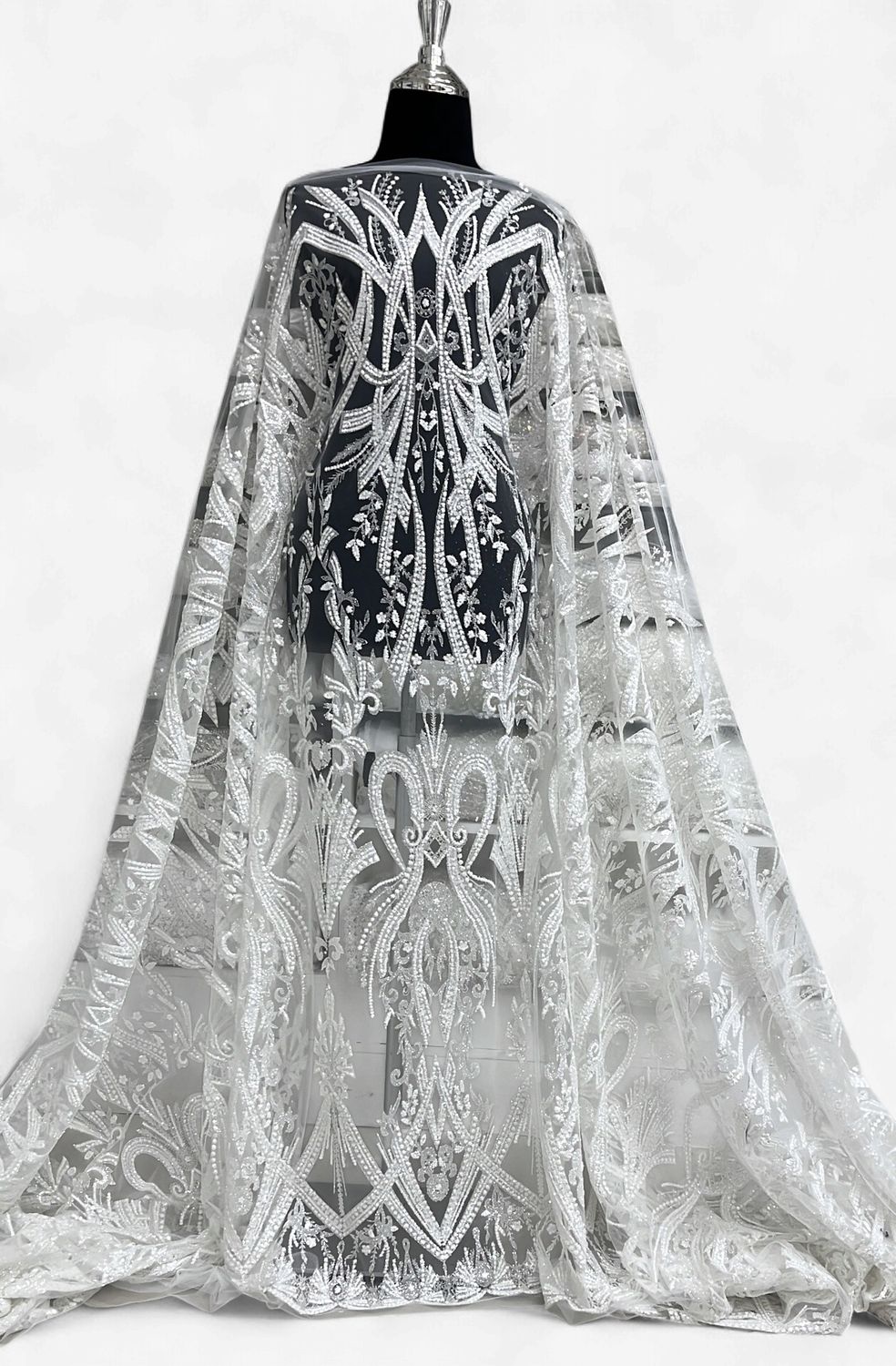 TULLE SUGAR Bridal Fabric-per m-150-001-SILK WHITE