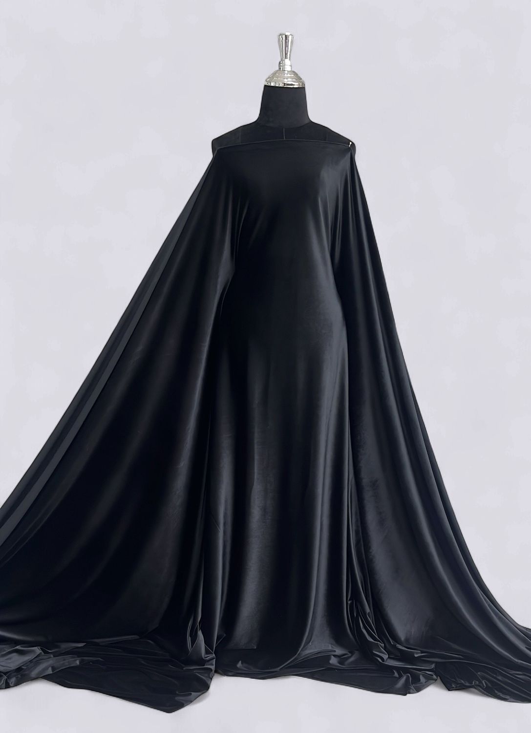 STRETCH VELVET Evening Gown-per m-150-99-BLACK