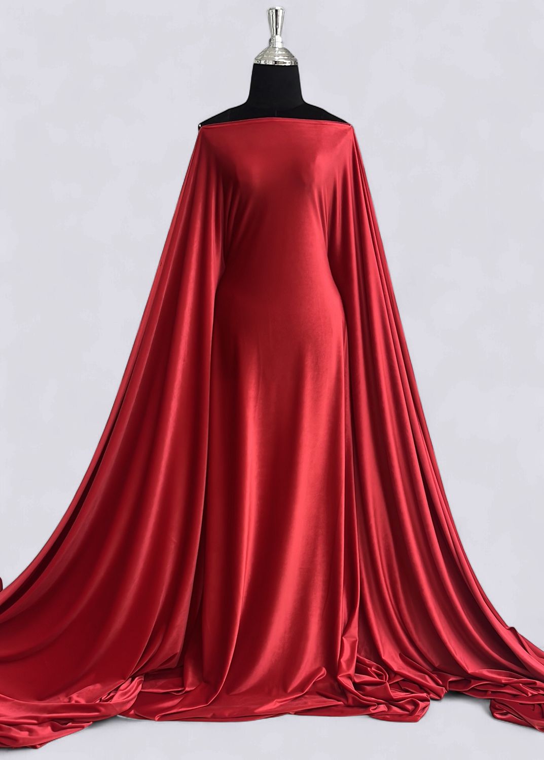 STRETCH VELVET Evening Gown-per m-150-20-RED