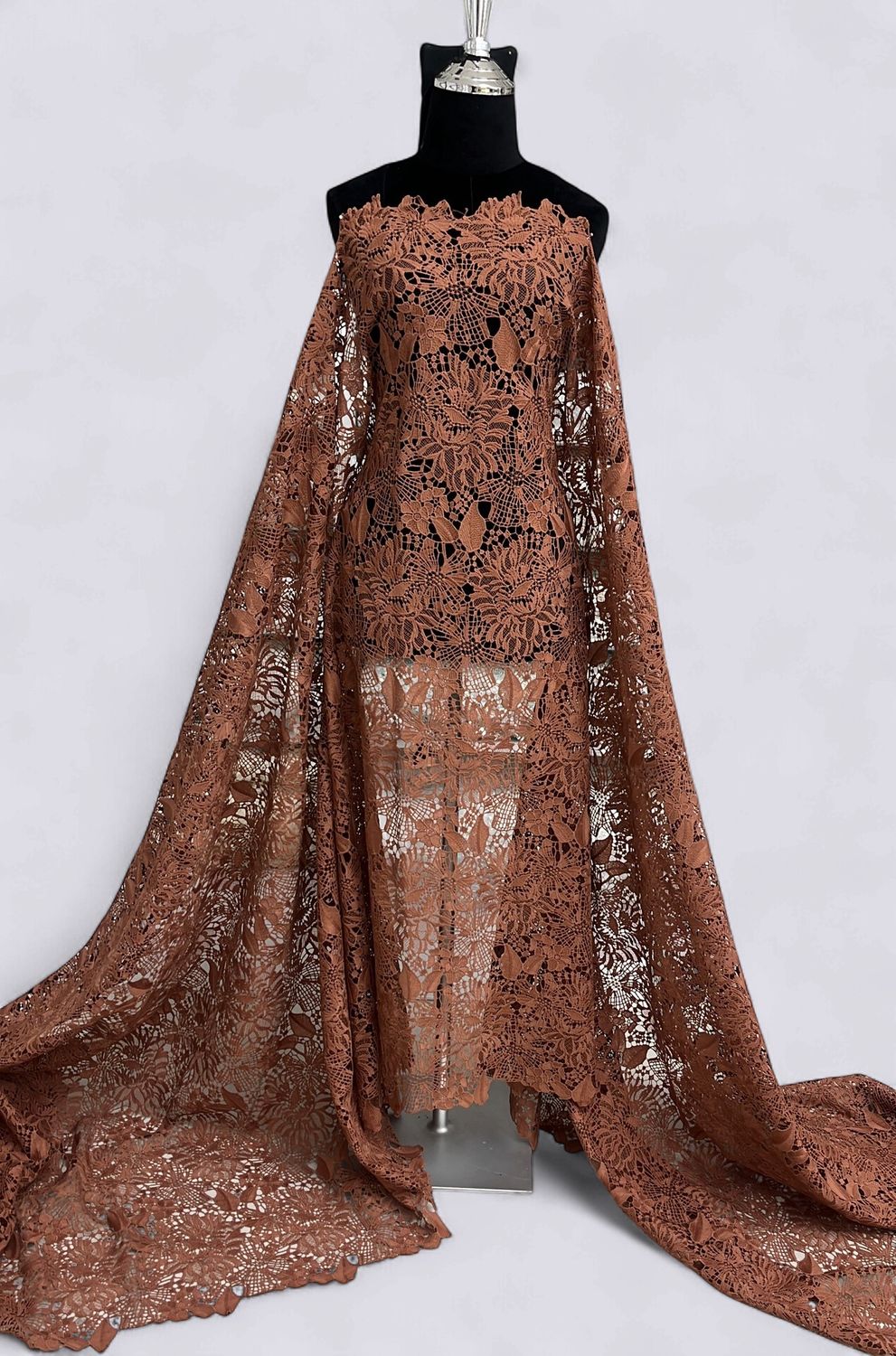 CHEMICAL LACE Evening Gown-per m-150-04-COPPER