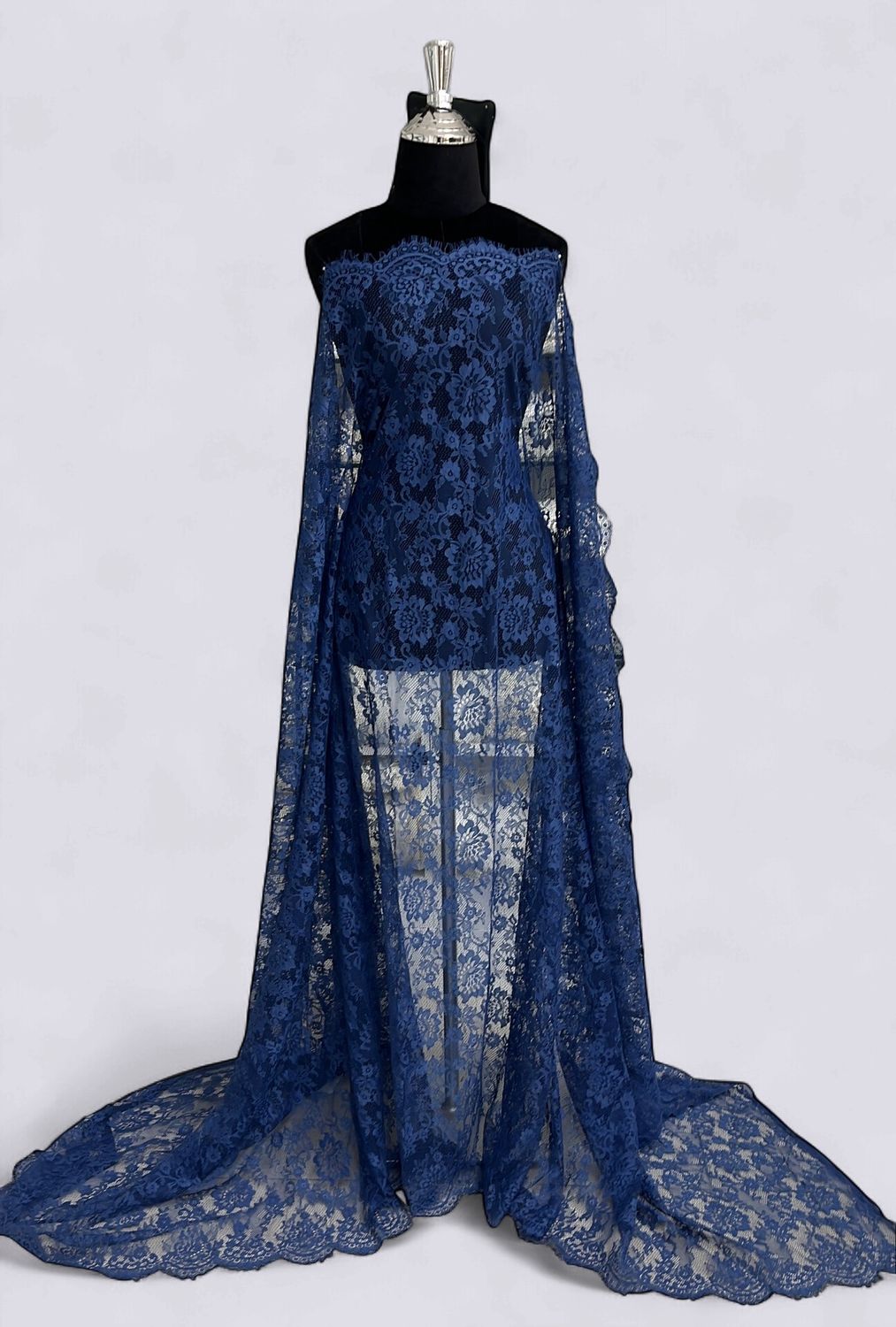 CHANTILLY LACE Evening Gown-per m-150-07-NAVY