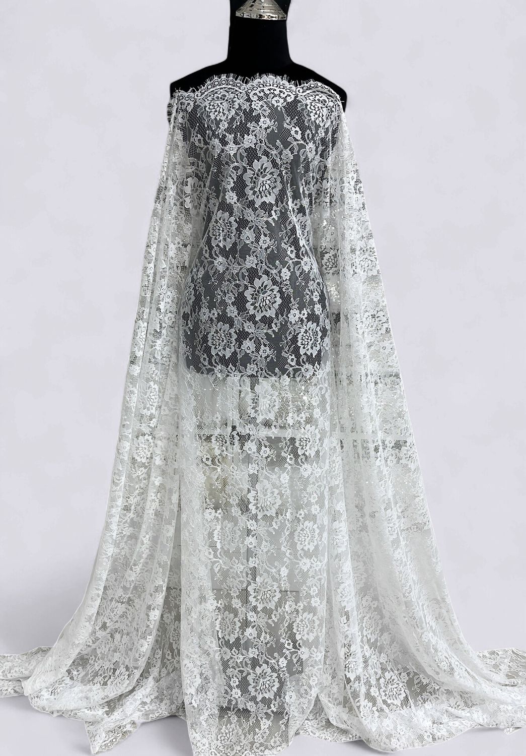 CHANTILLY LACE Bridal Fabric-per m-150-09-OFF WHITE