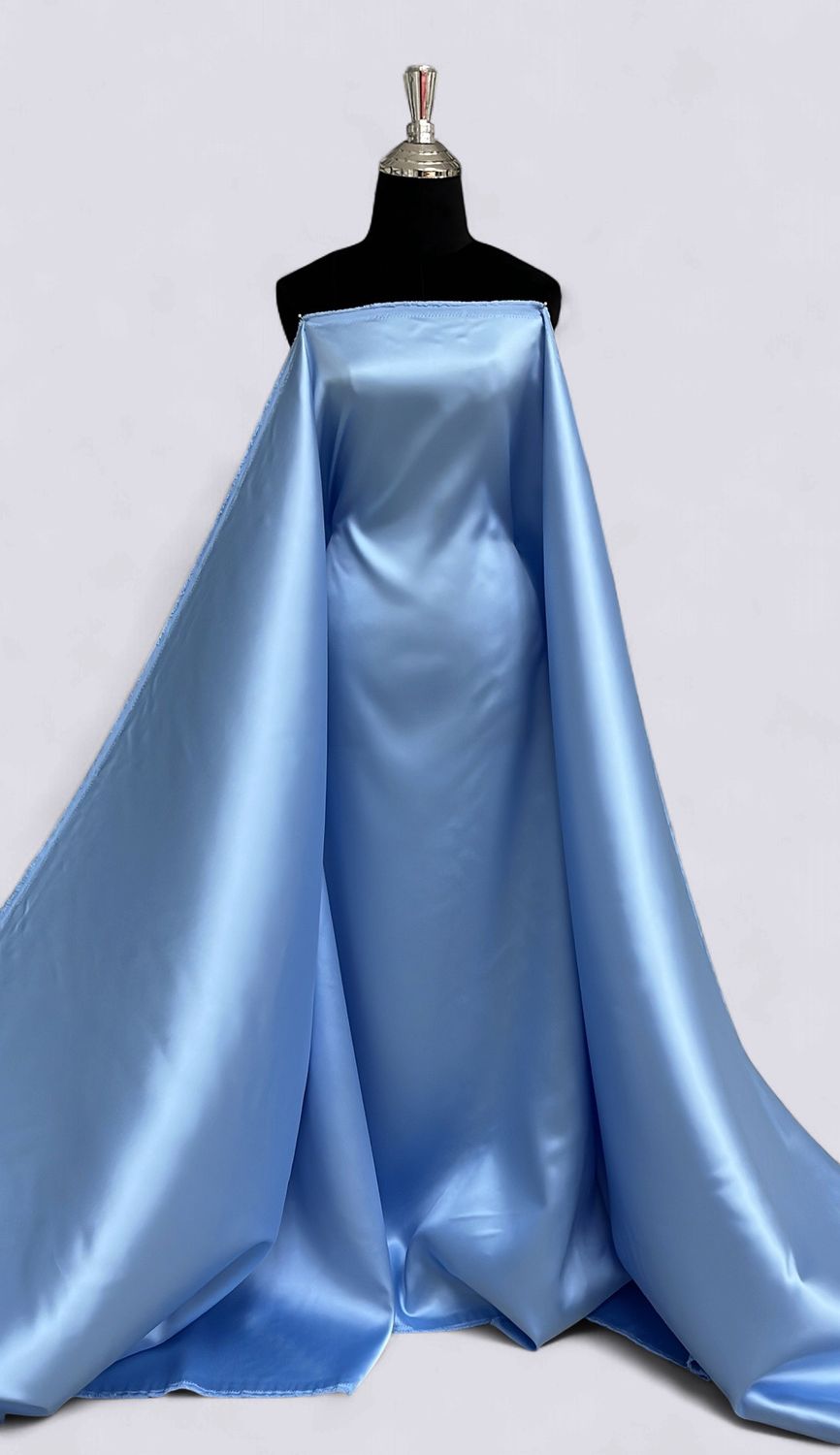 Dress Fabric SATIN MIKADO Heavy Evening Gown-per m-150-53-SKY