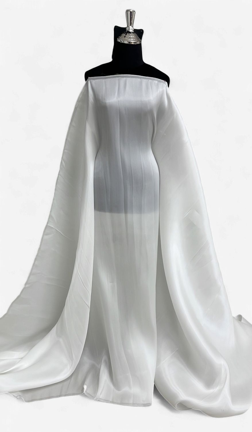 Dress Fabric SATIN SHOT ORGANZA Bridal Fabric-per m-150-01-WHITE
