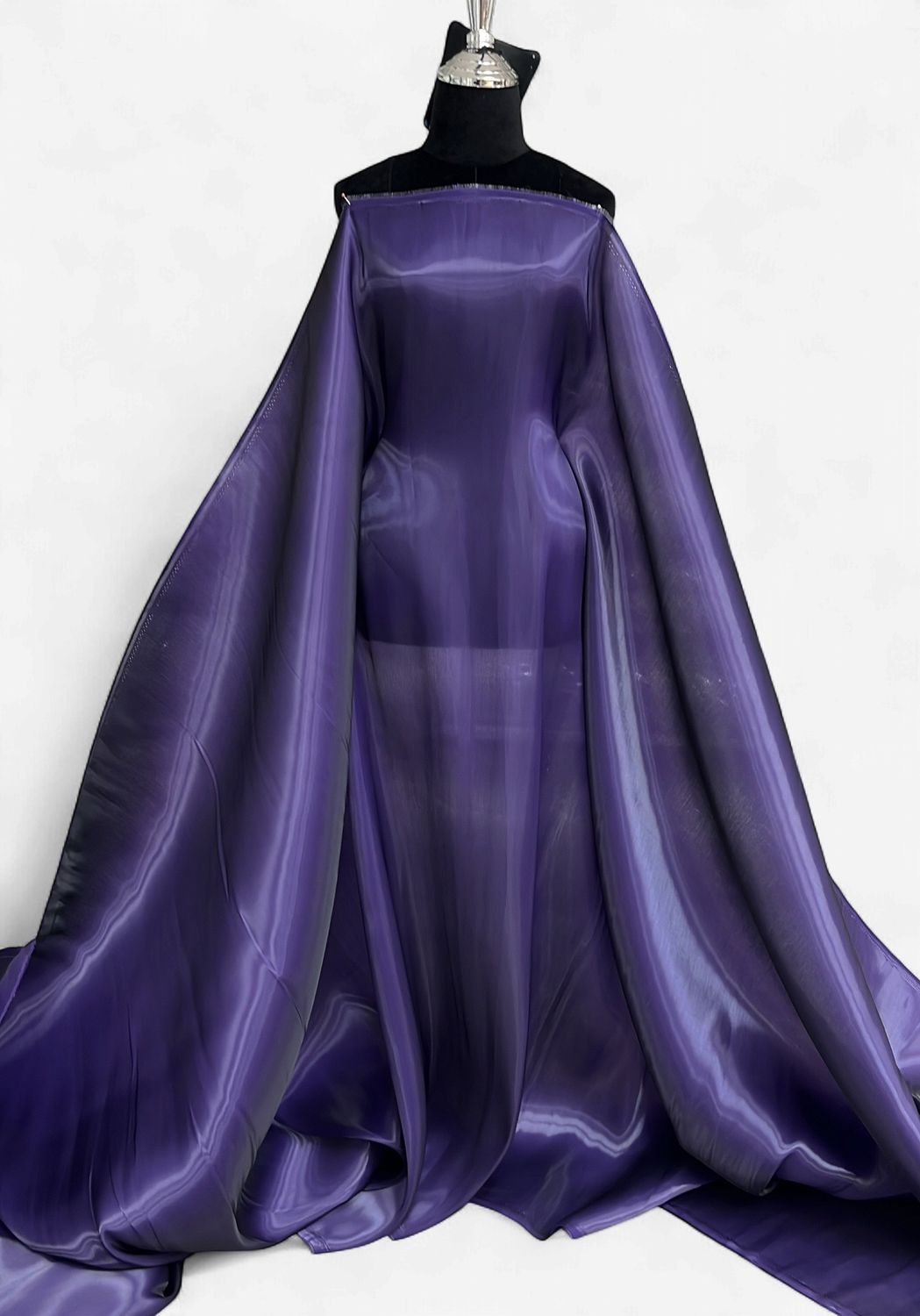 Dress Fabric SATIN SHOT ORGANZA Evening Gown-per m-150-09-PURPLE
