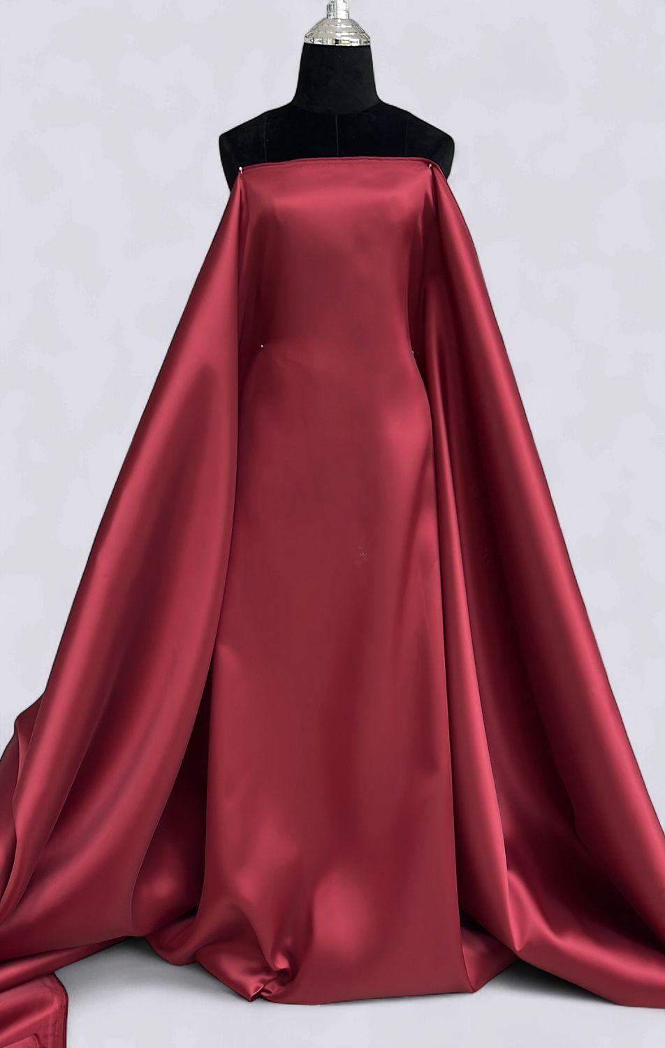 Dress Fabric SATIN MIKADO Heavy Evening Gown-per m-150-02-BURGUNDY
