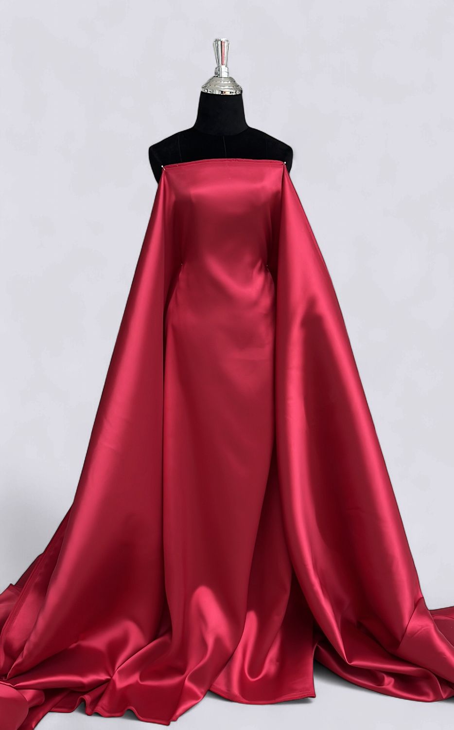 Dress Fabric SATIN MIKADO Heavy Evening Gown-per m-150-58-LIPSTICK