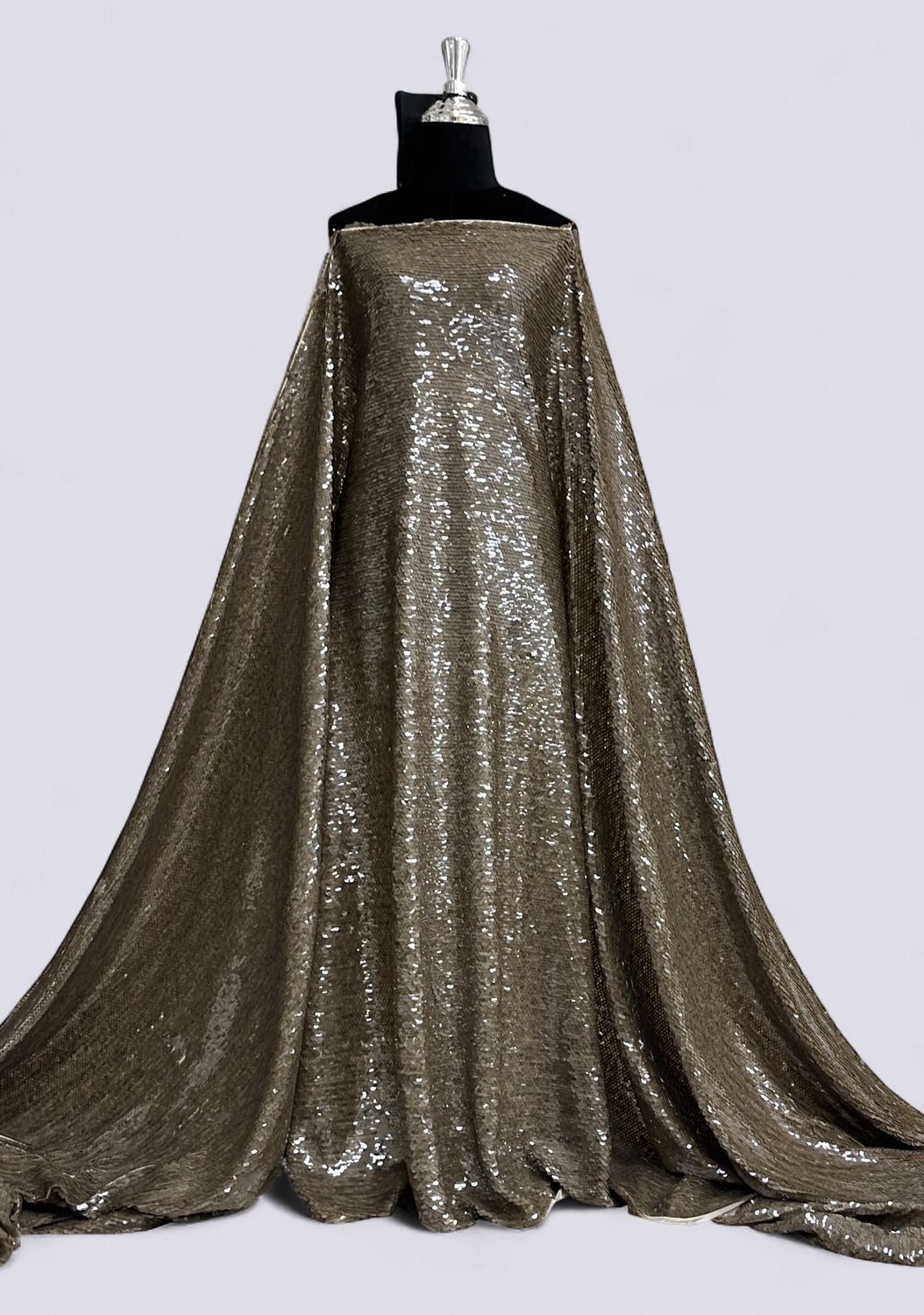 TULLE SEQUINS Speckled Evening Gown-per m-150-02-MOCHA TAUPE