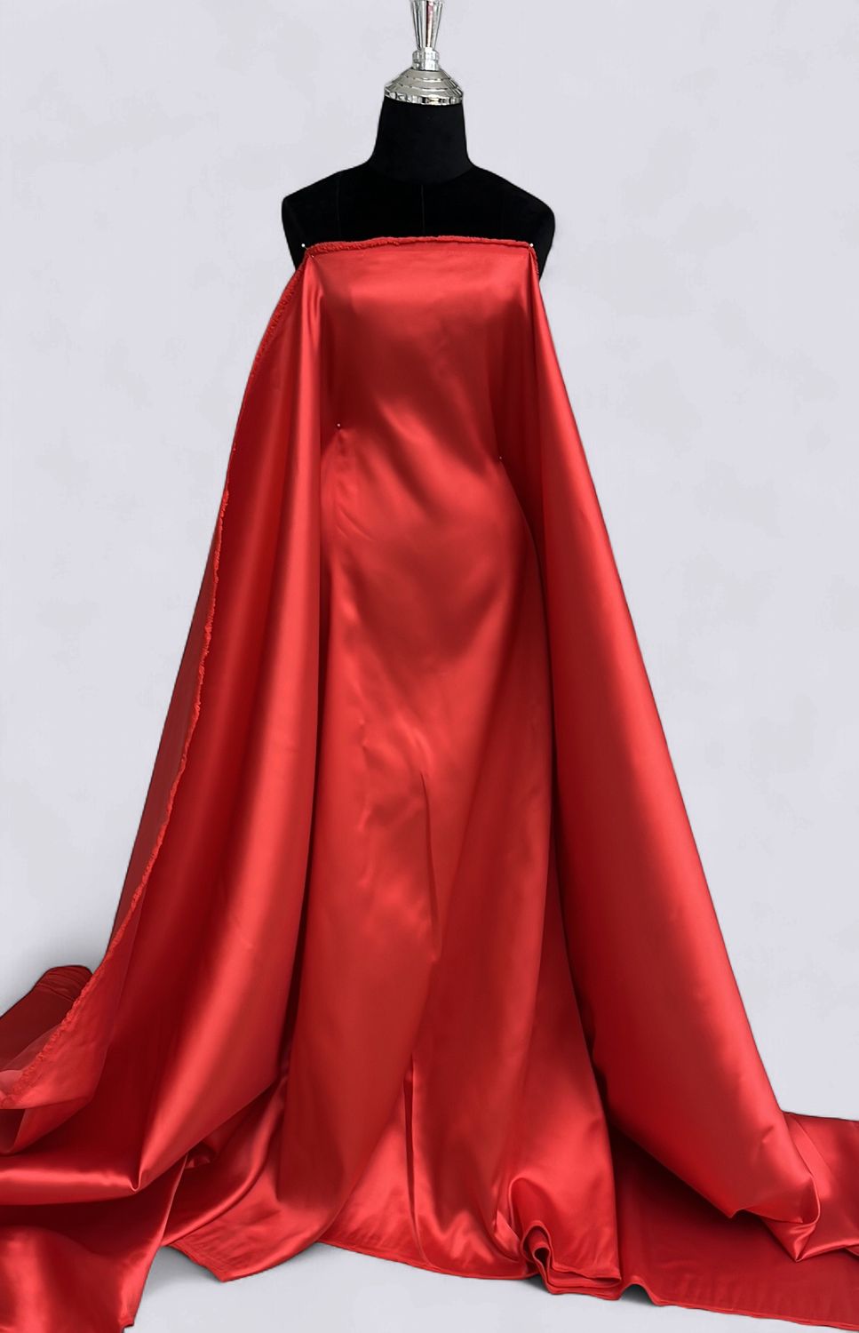 Dress Fabric SATIN MIKADO Heavy Evening Gown-per m-150-01-RED