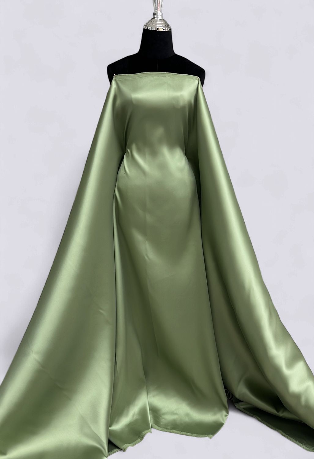 Dress Fabric SATIN MIKADO Heavy Evening Gown-per m-150-49-SAGE