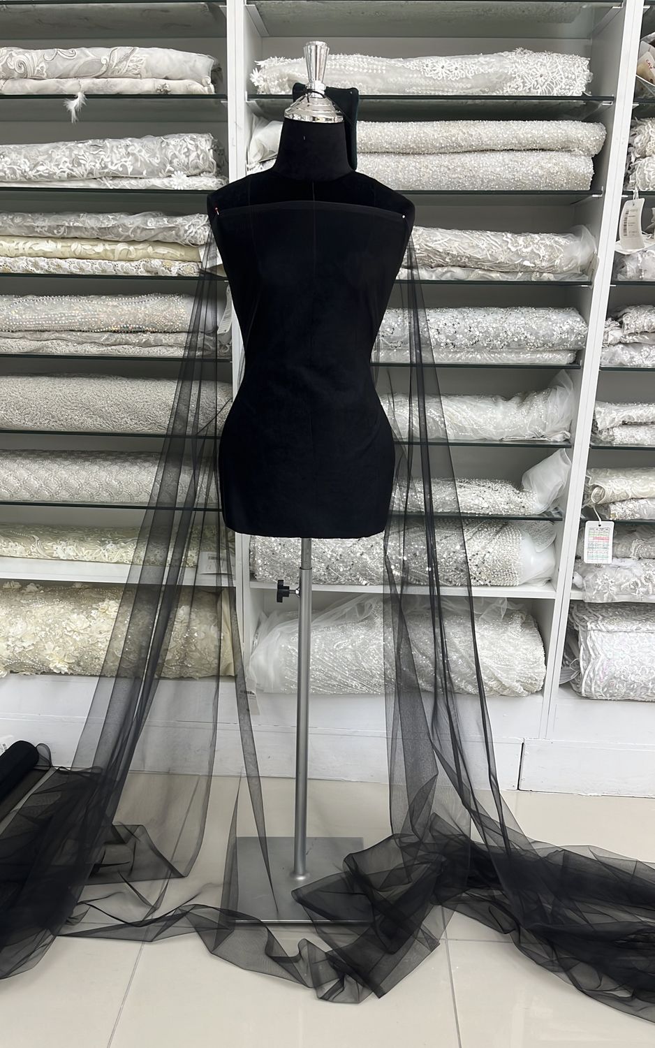 TULLE Dress Fabric 150W, 15g - BLACK-99