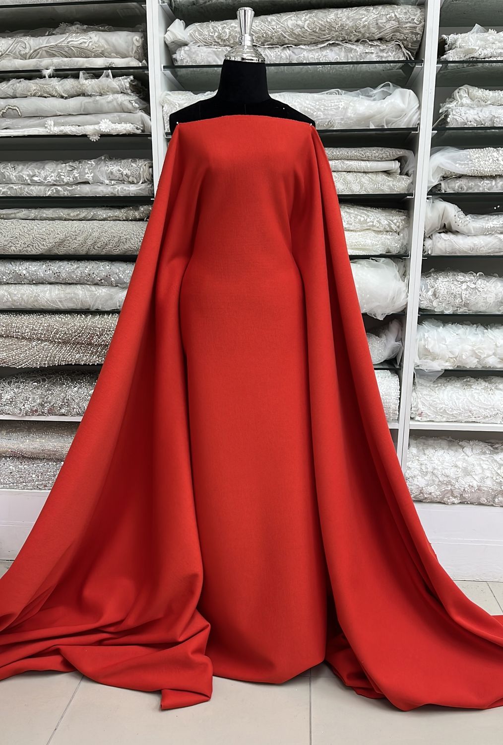 Stretched Brushed MELTON-(per m)-150-02-FIESTA RED