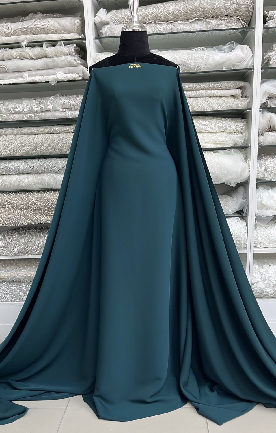 BARBINA CREPE-(per m)-150-02-BOTTLE GREEN