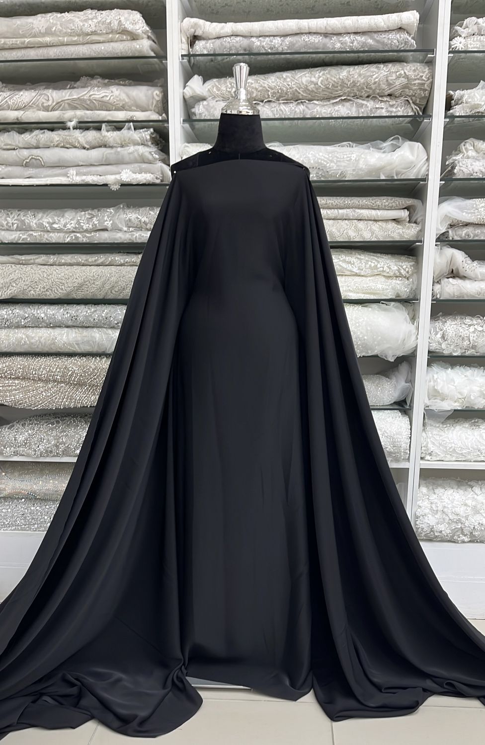 BARBINA CREPE-(per m)-150-01-BLACK