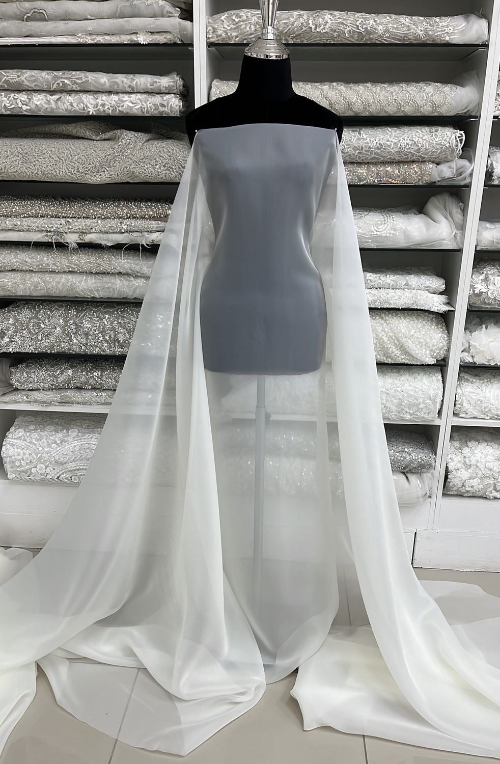 CUTIE SATIN ORGANDIE-per m-150-13-IVORY