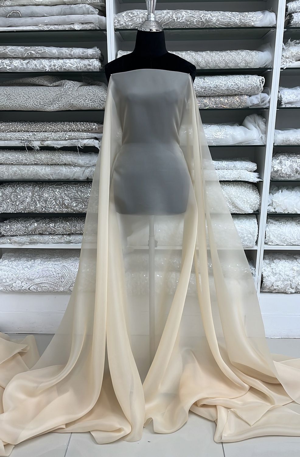 CUTIE SATIN ORGANDIE-per m-150-42-BEIGE