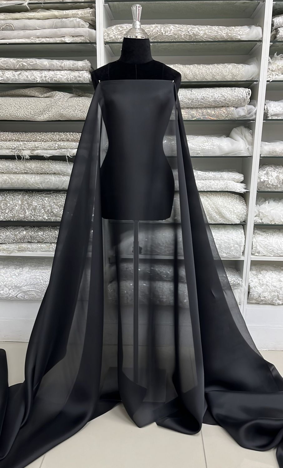 SILK ORGANZA - 14MM-per m-140-122-BLACK