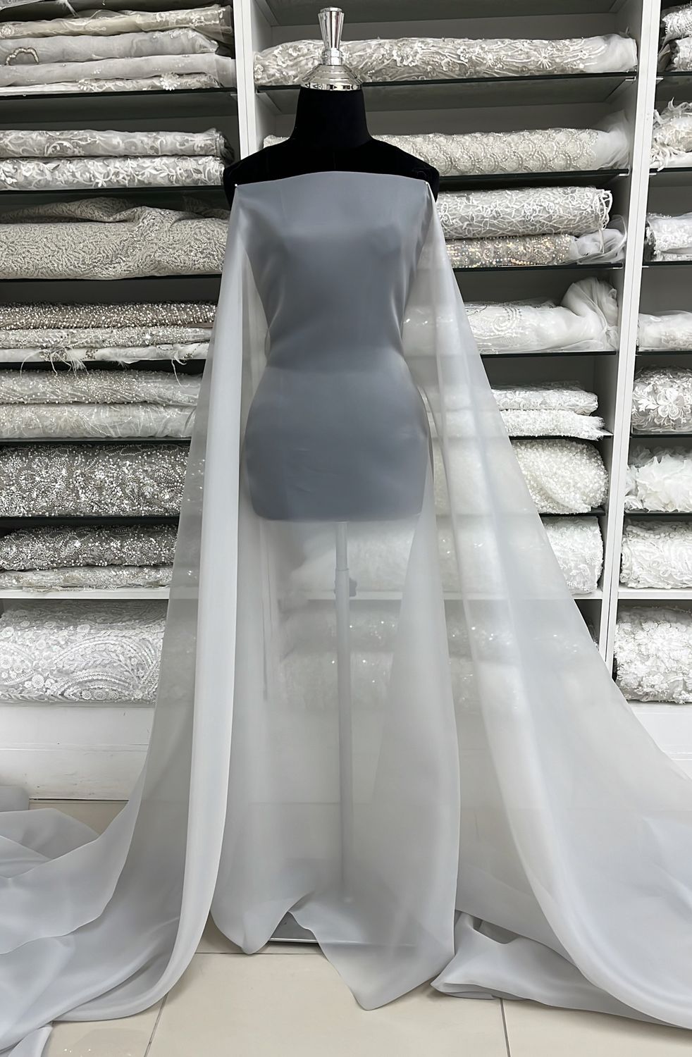 CUTIE SATIN ORGANDIE-per m-150-15-SILVER