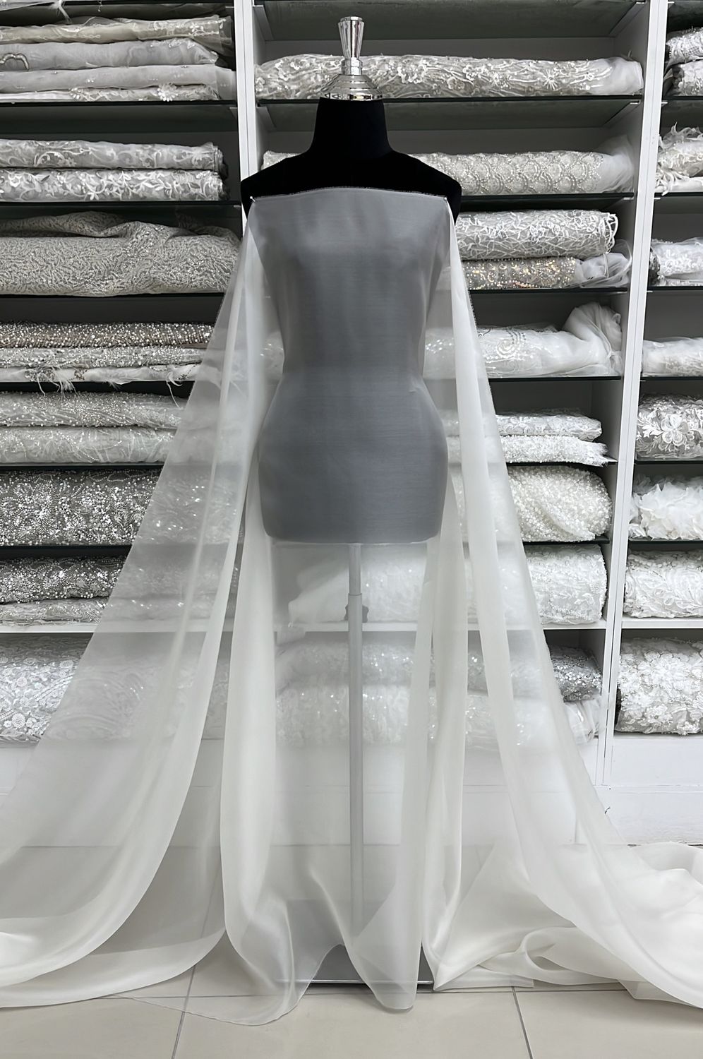 SILK ORGANZA - 12MM-per m-140-120-OFF WHITE