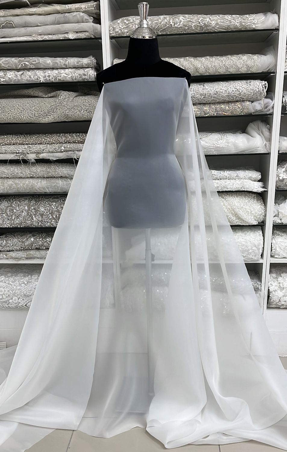 CUTIE SATIN ORGANDIE-per m-150-11-OFF WHITE