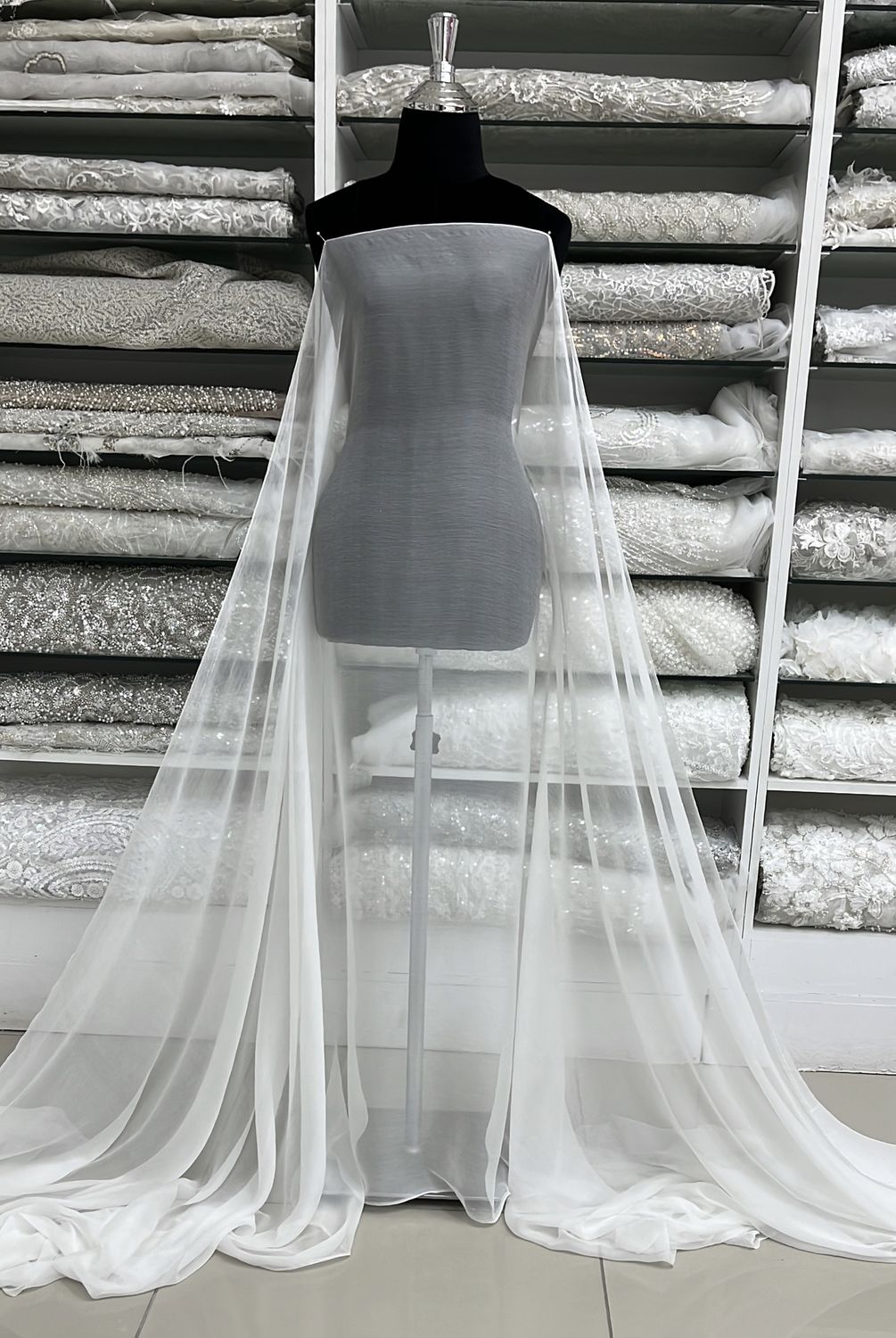 SILK CHIFFON CRINCLE - 6MM-per m-140-121-IVORY