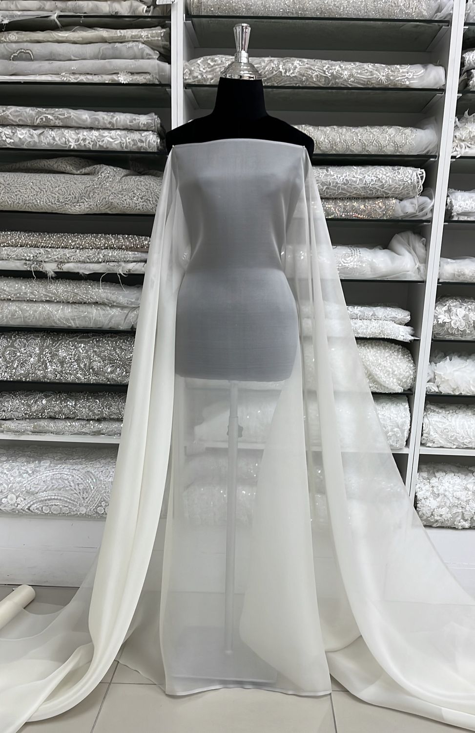 SILK ORGANZA - 12MM-per m-140-121-IVORY